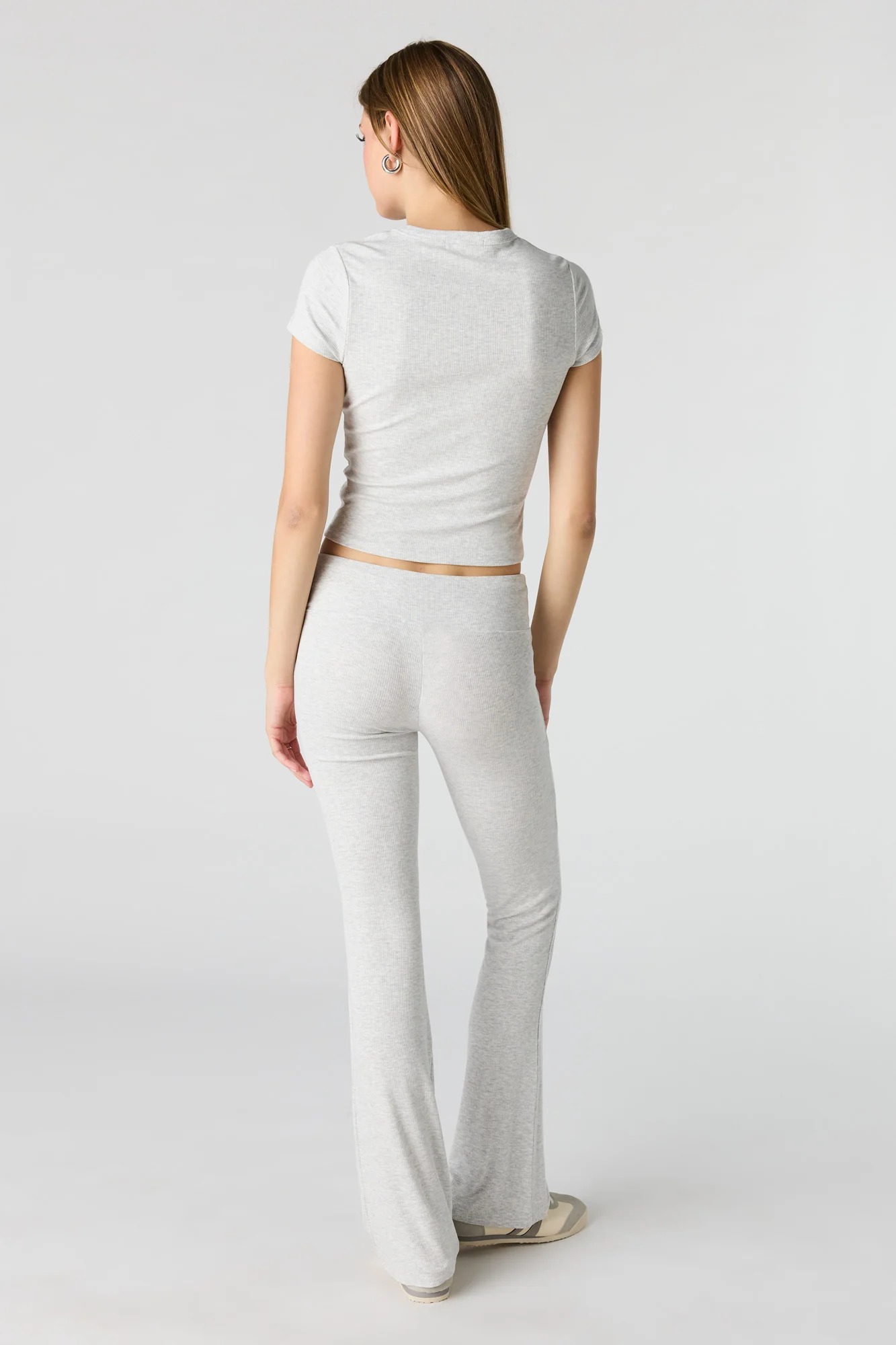 Soft Ribbed T-Shirt & Flare Pant Set