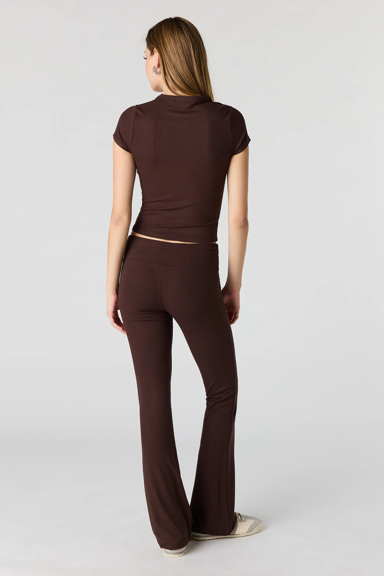 Soft Ribbed T-Shirt & Flare Pant Set