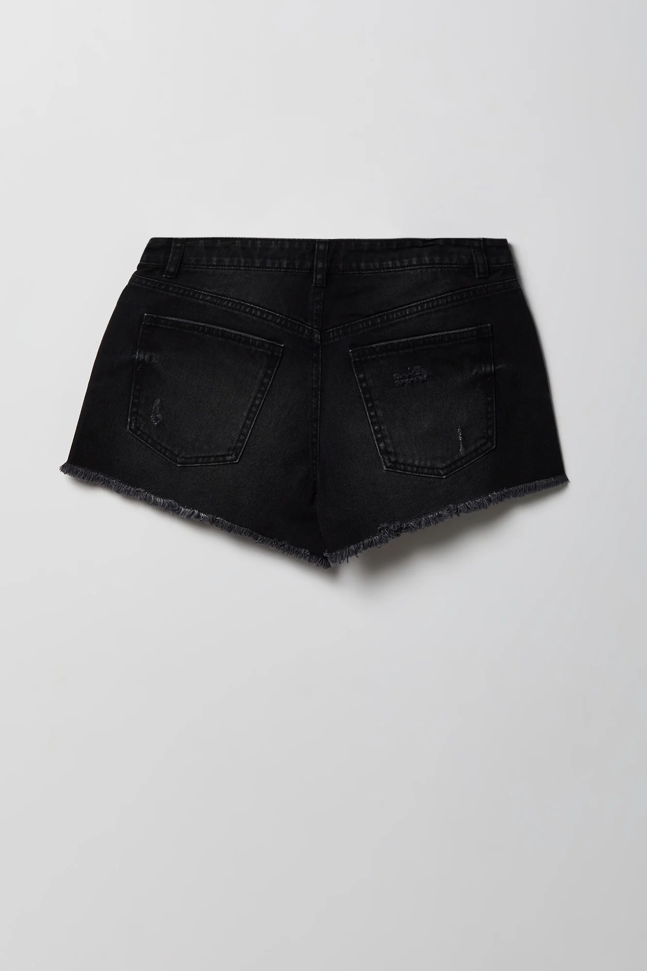 6159-ripped-high-rise-black-denim-short-with-keychain-5.webp Ripped High Rise Black Denim Short With Keychain