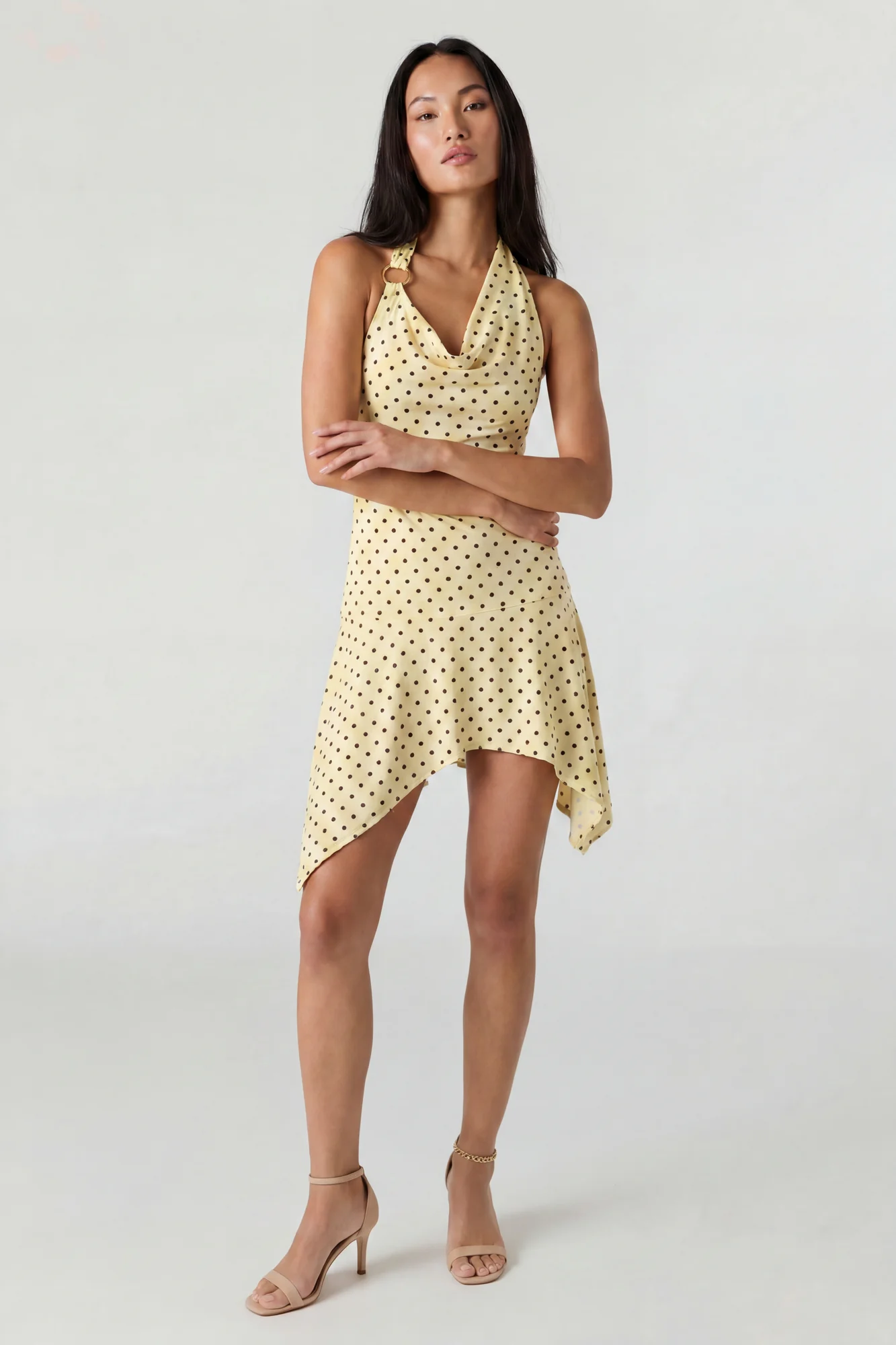 Asymmetrical Mini Halter Dress