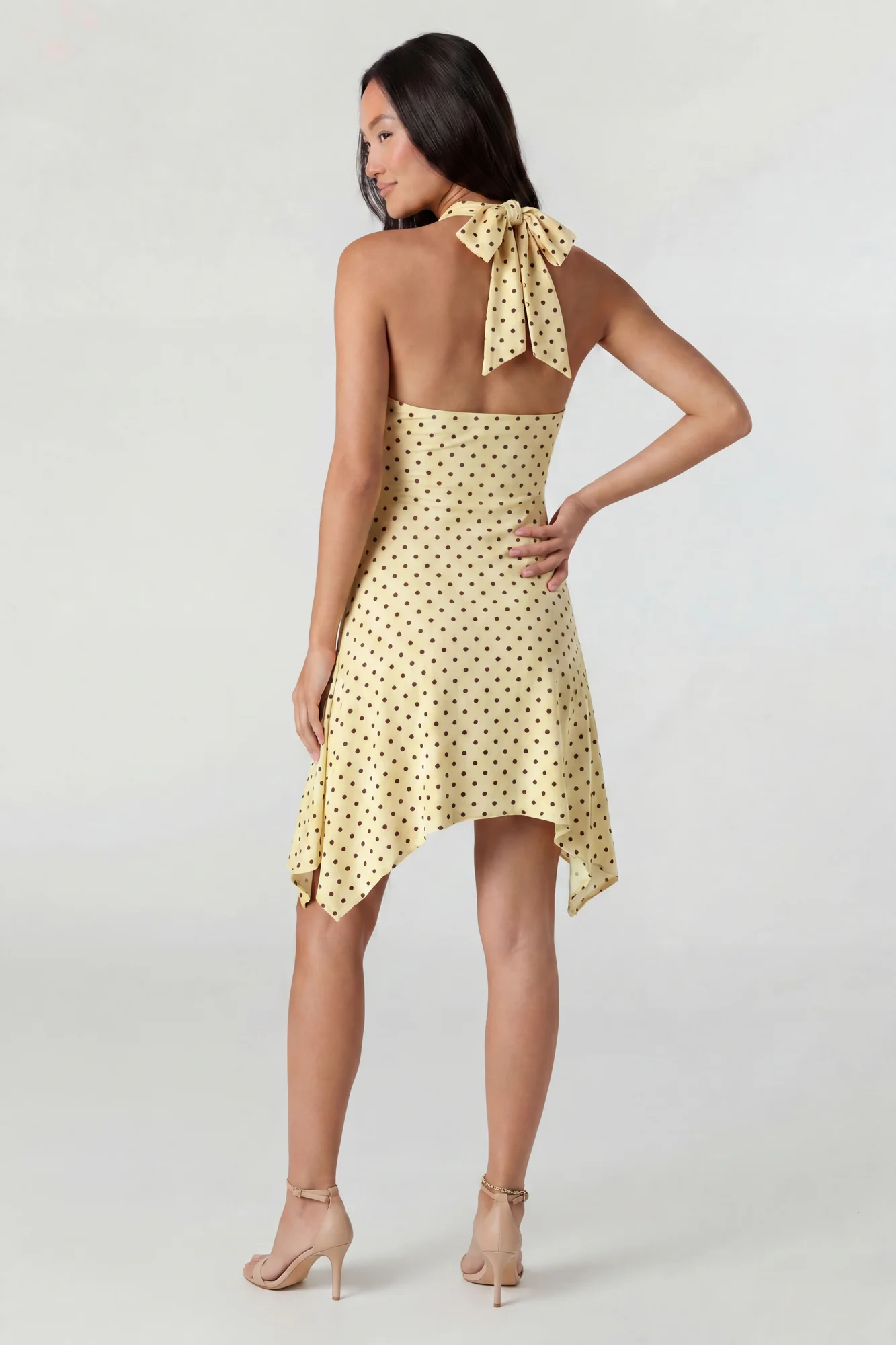 Asymmetrical Mini Halter Dress