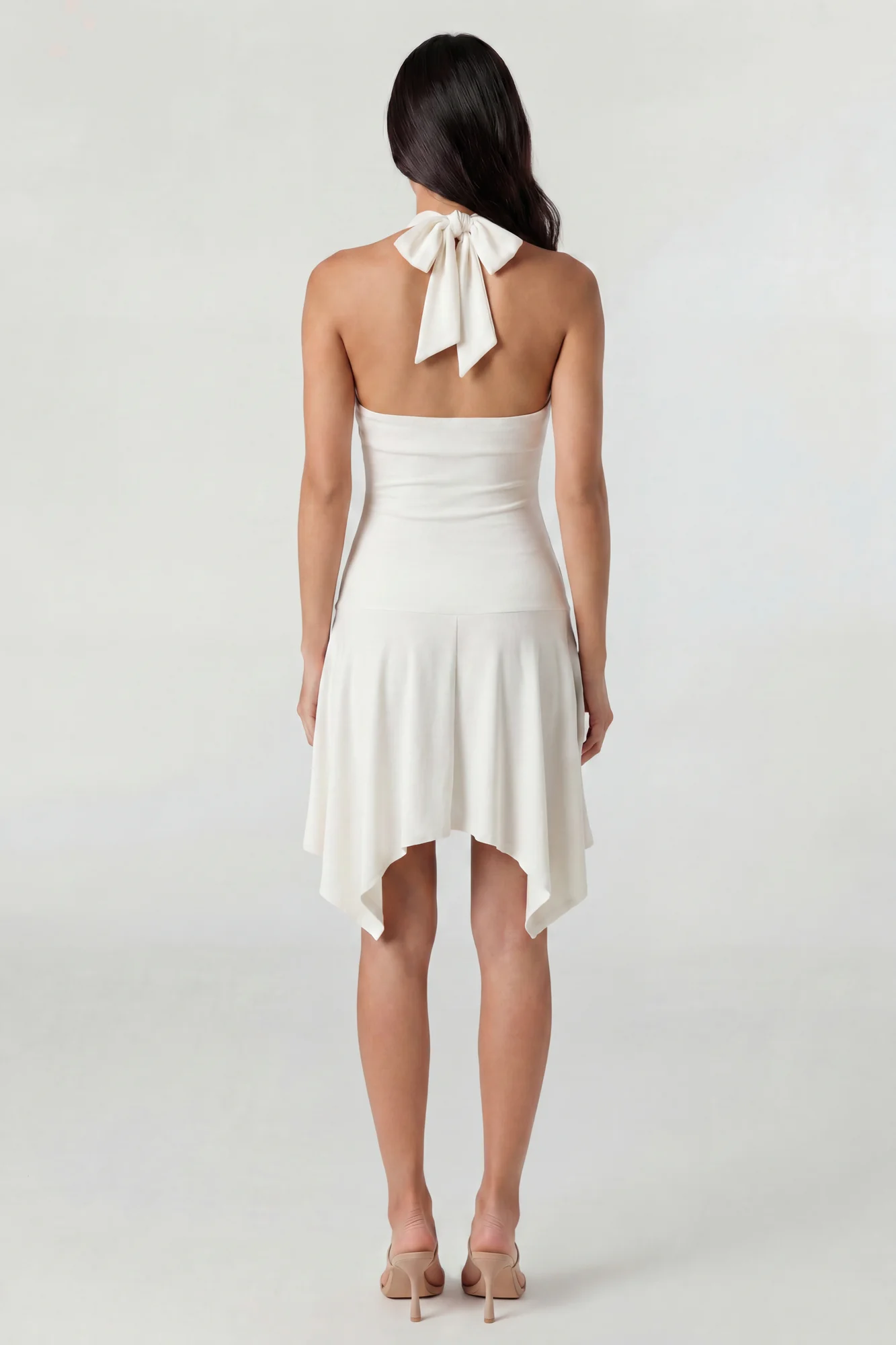 Asymmetrical Mini Halter Dress