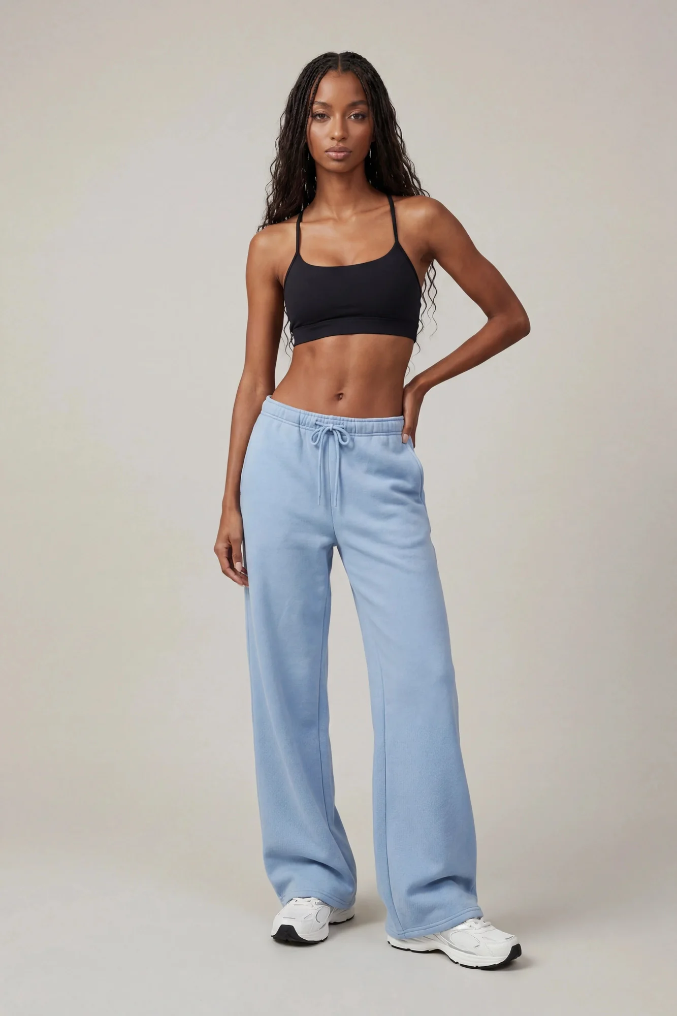 Fleece Low Rise Wide Leg Sweatpant