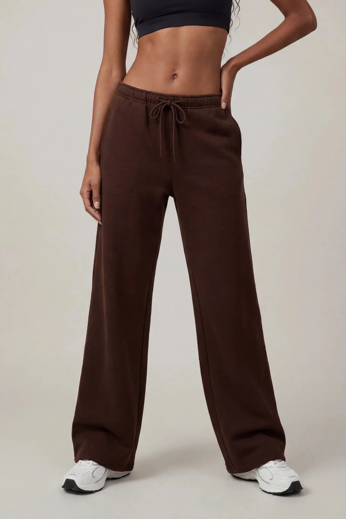 Fleece Low Rise Wide Leg Sweatpant