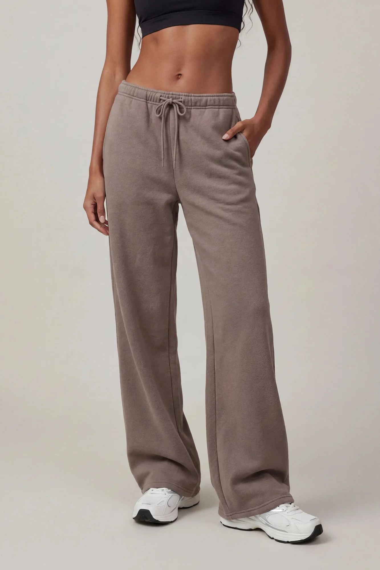 Fleece Low Rise Wide Leg Sweatpant