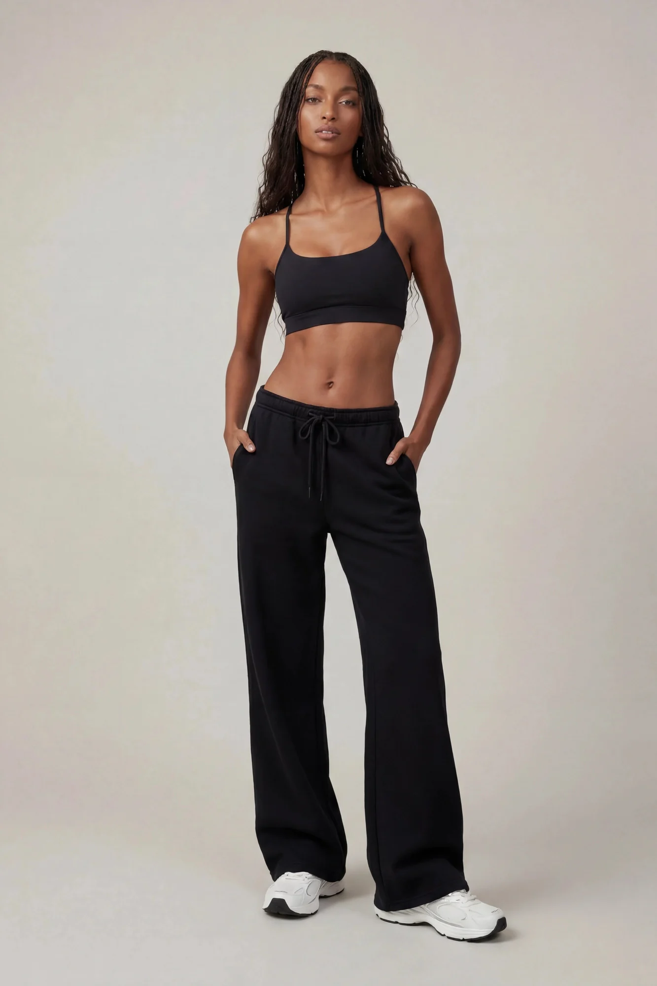 Fleece Low Rise Wide Leg Sweatpant