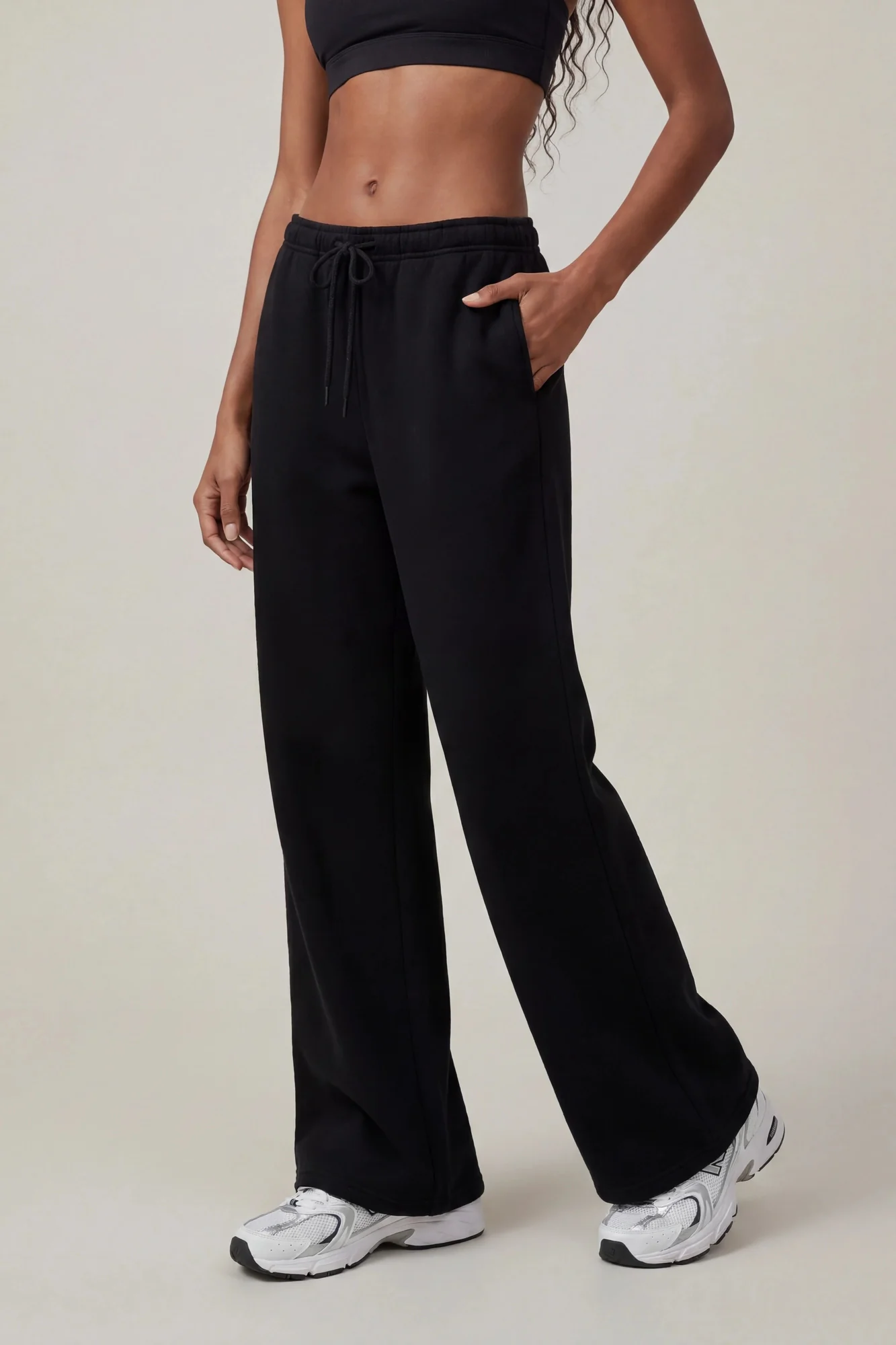 Fleece Low Rise Wide Leg Sweatpant