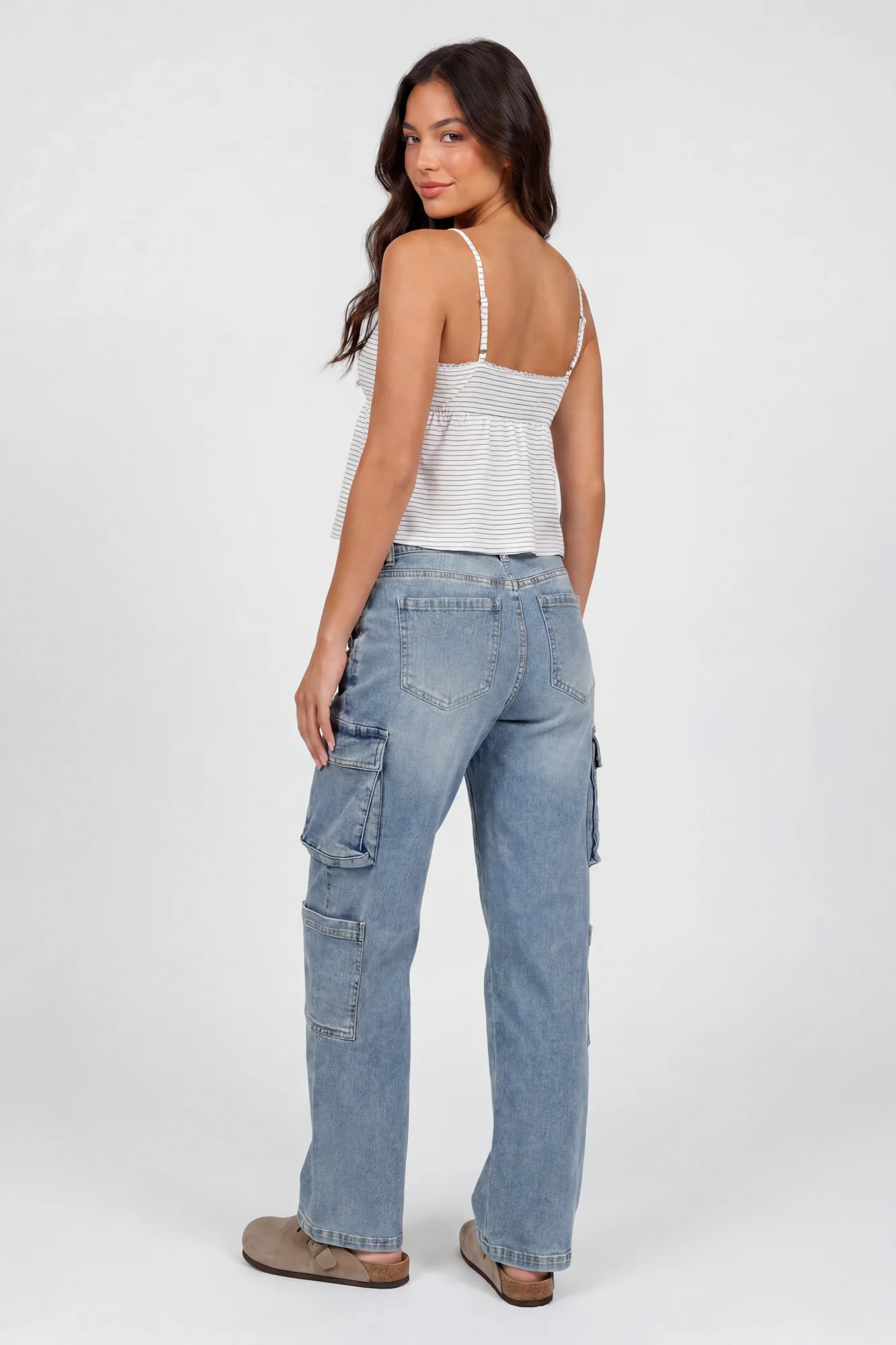 Stretch Low Rise Cargo Jean