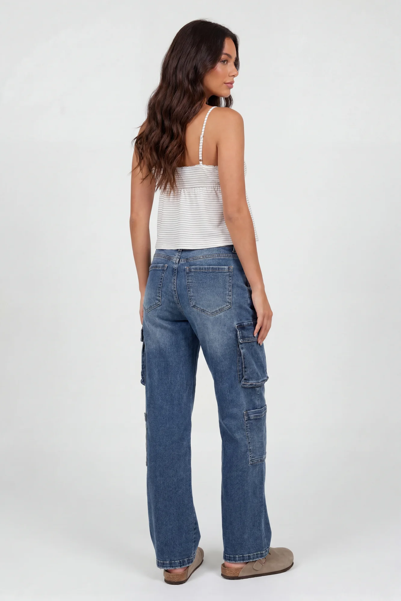 Stretch Low Rise Cargo Jean