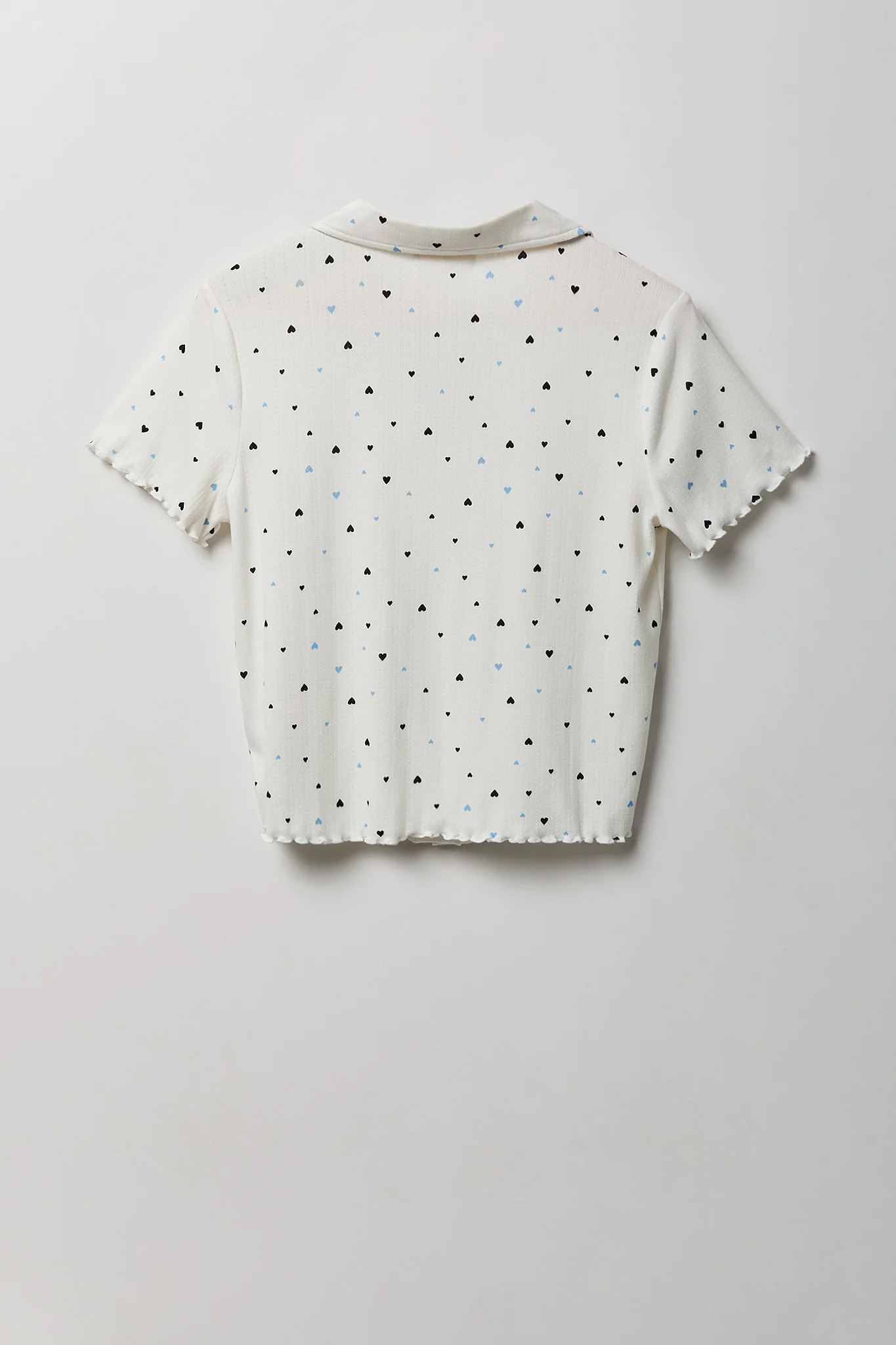Pointelle Button-Up Top & Short Pajama Set