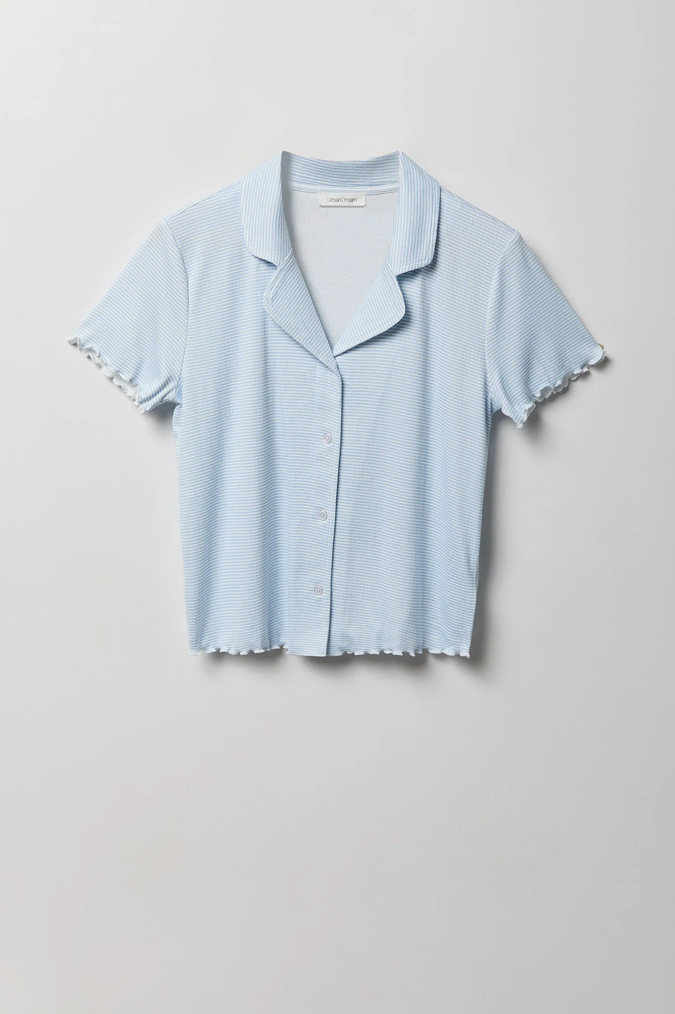 Pointelle Button-Up Top & Short Pajama Set