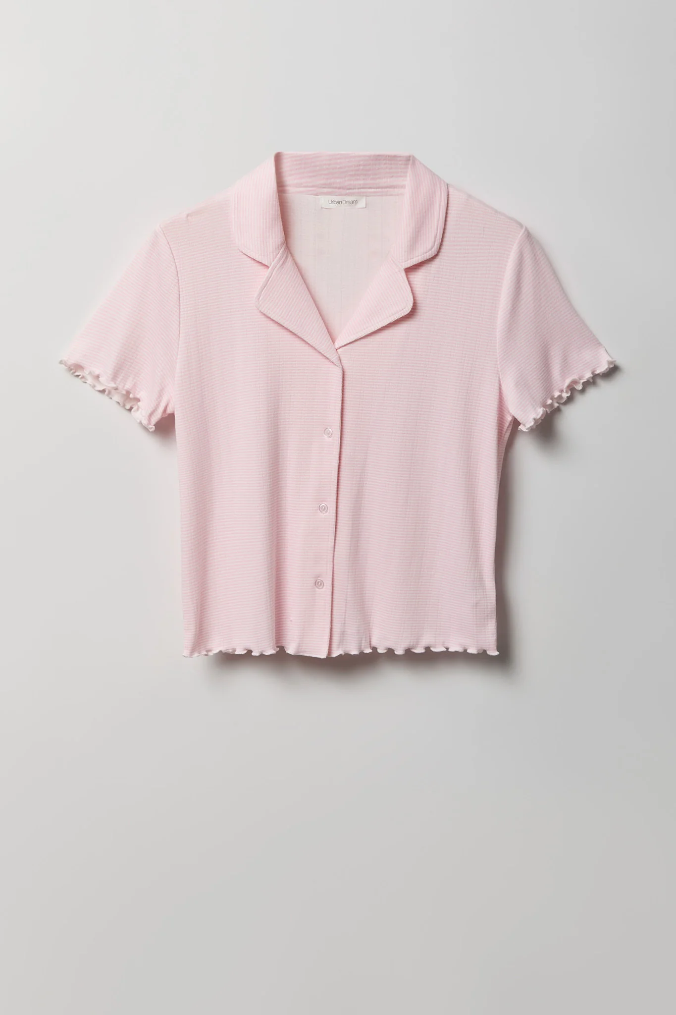 Pointelle Button-Up Top & Short Pajama Set