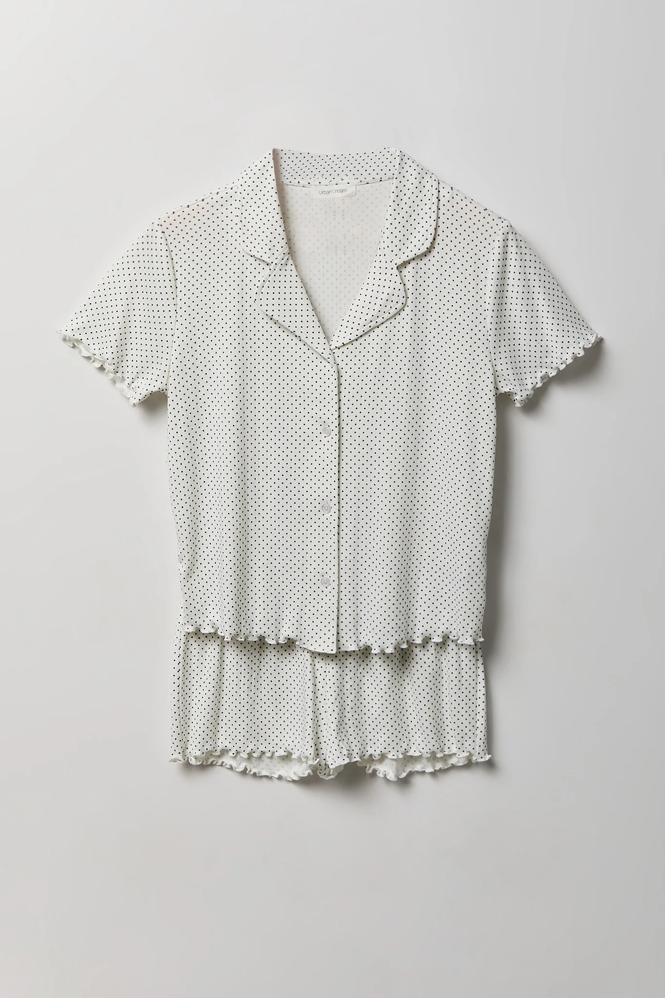 Pointelle Button-Up Top & Short Pajama Set