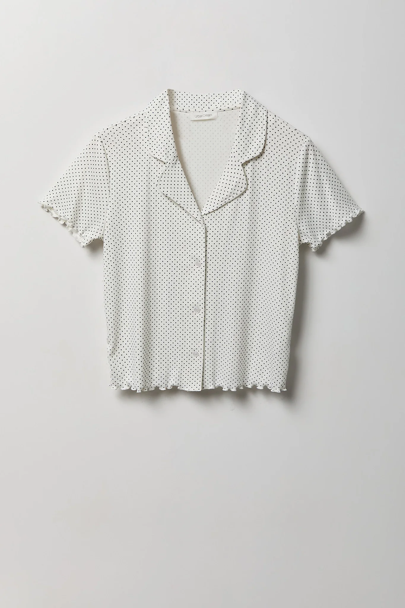 Pointelle Button-Up Top & Short Pajama Set