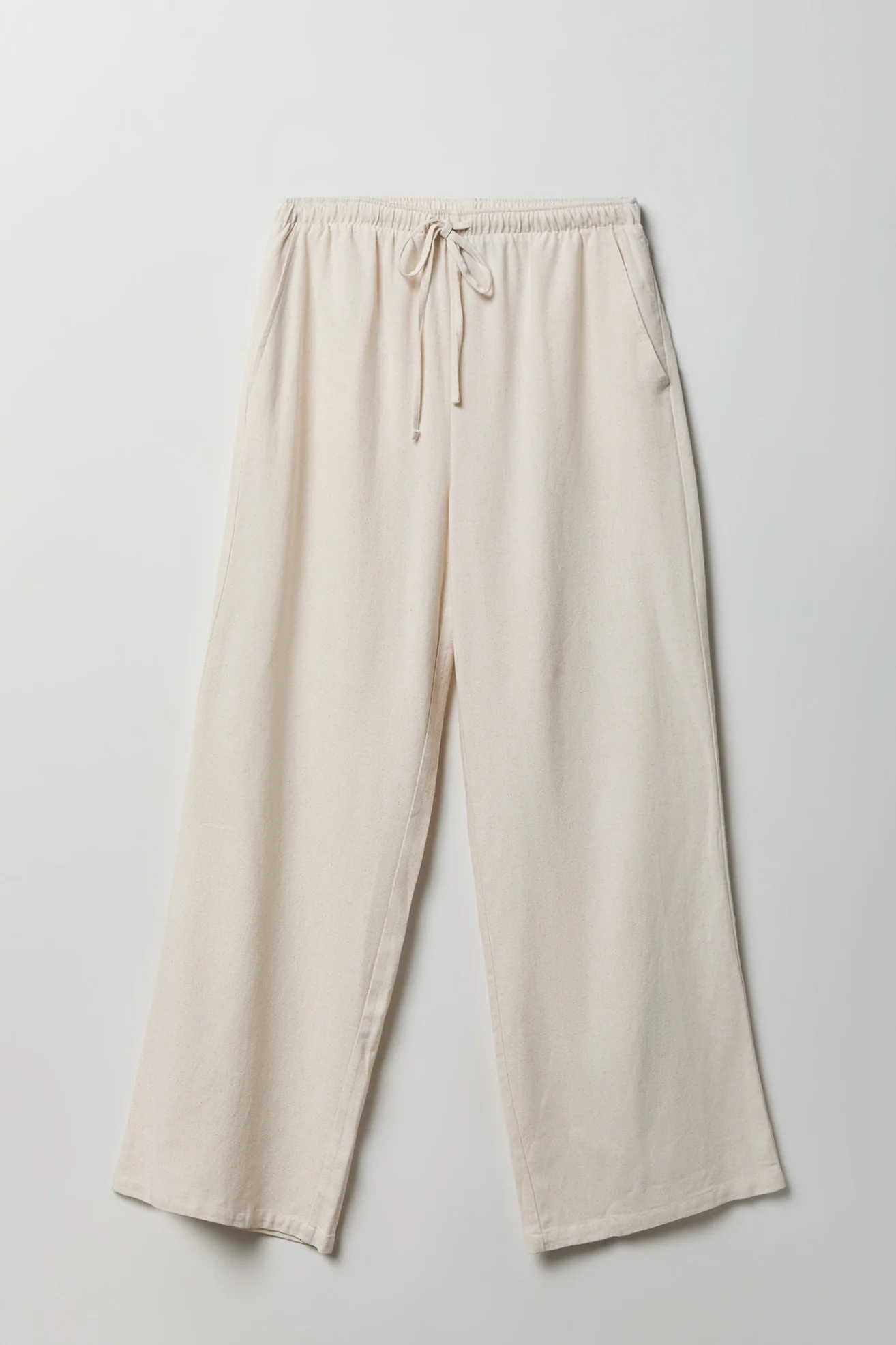 Linen-Blend Flowy Wide Leg Pant