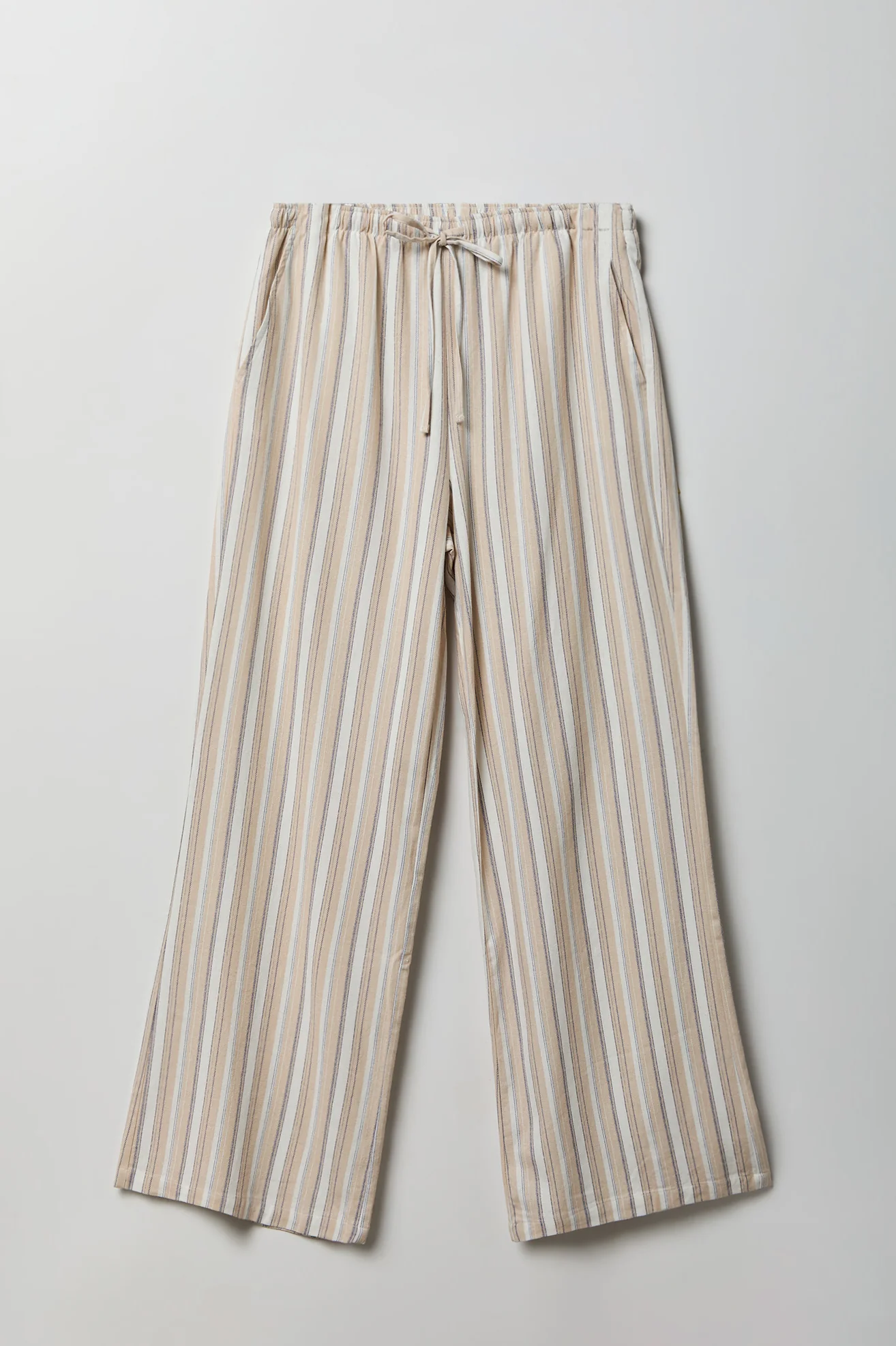 Linen-Blend Flowy Wide Leg Pant