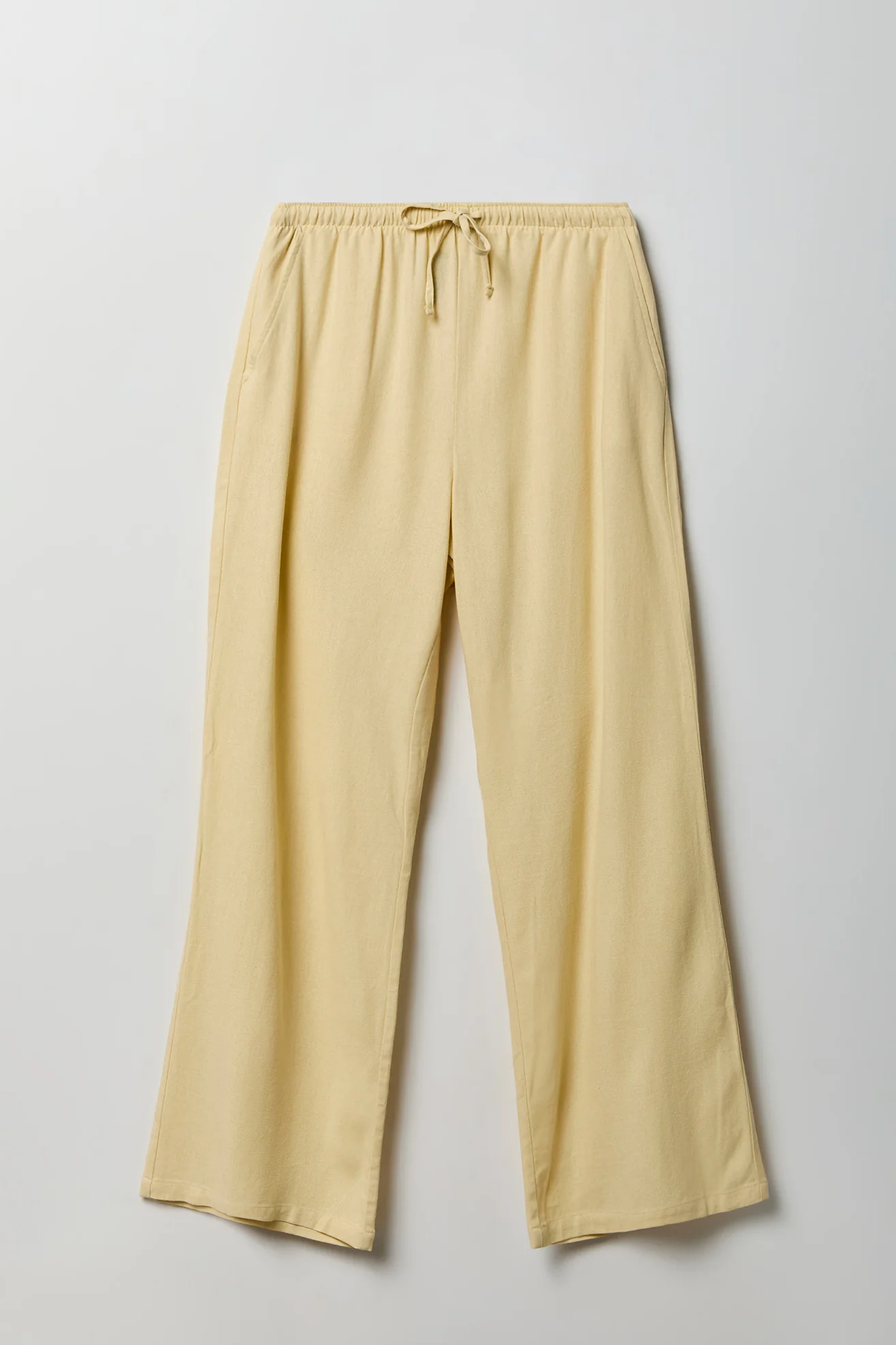 Linen-Blend Flowy Wide Leg Pant