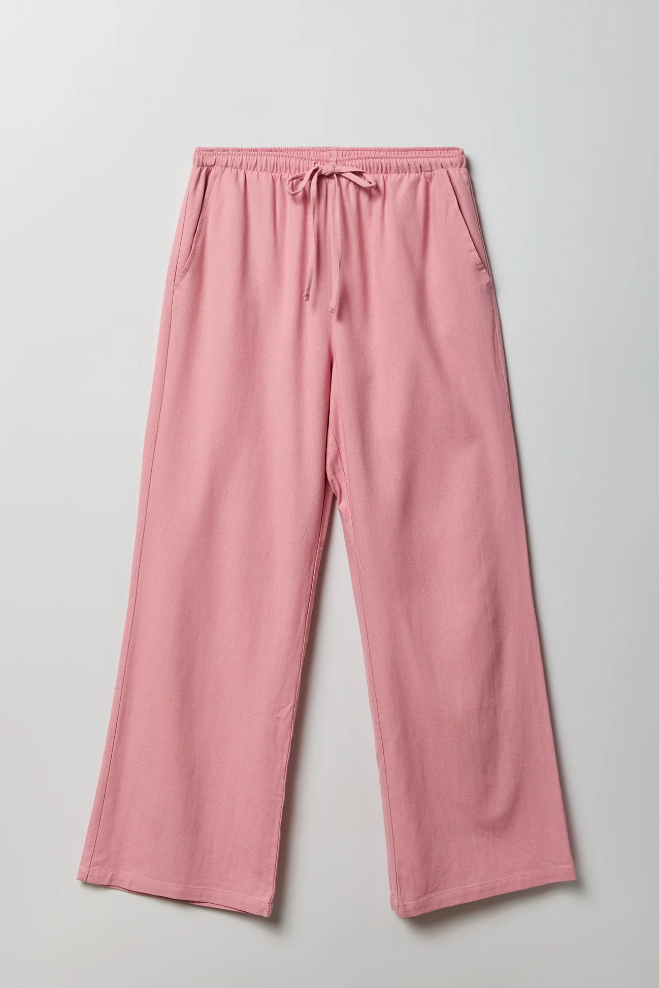 Linen-Blend Flowy Wide Leg Pant