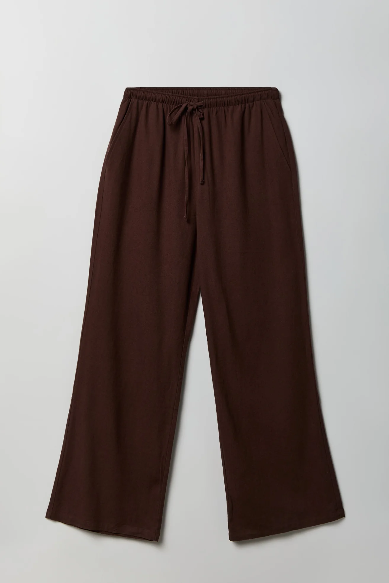 Linen-Blend Flowy Wide Leg Pant