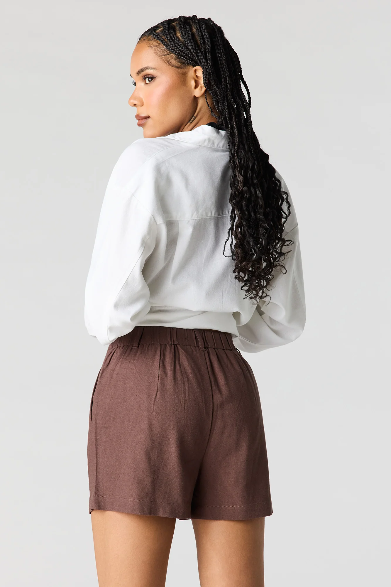 Linen-Blend Tailored Short