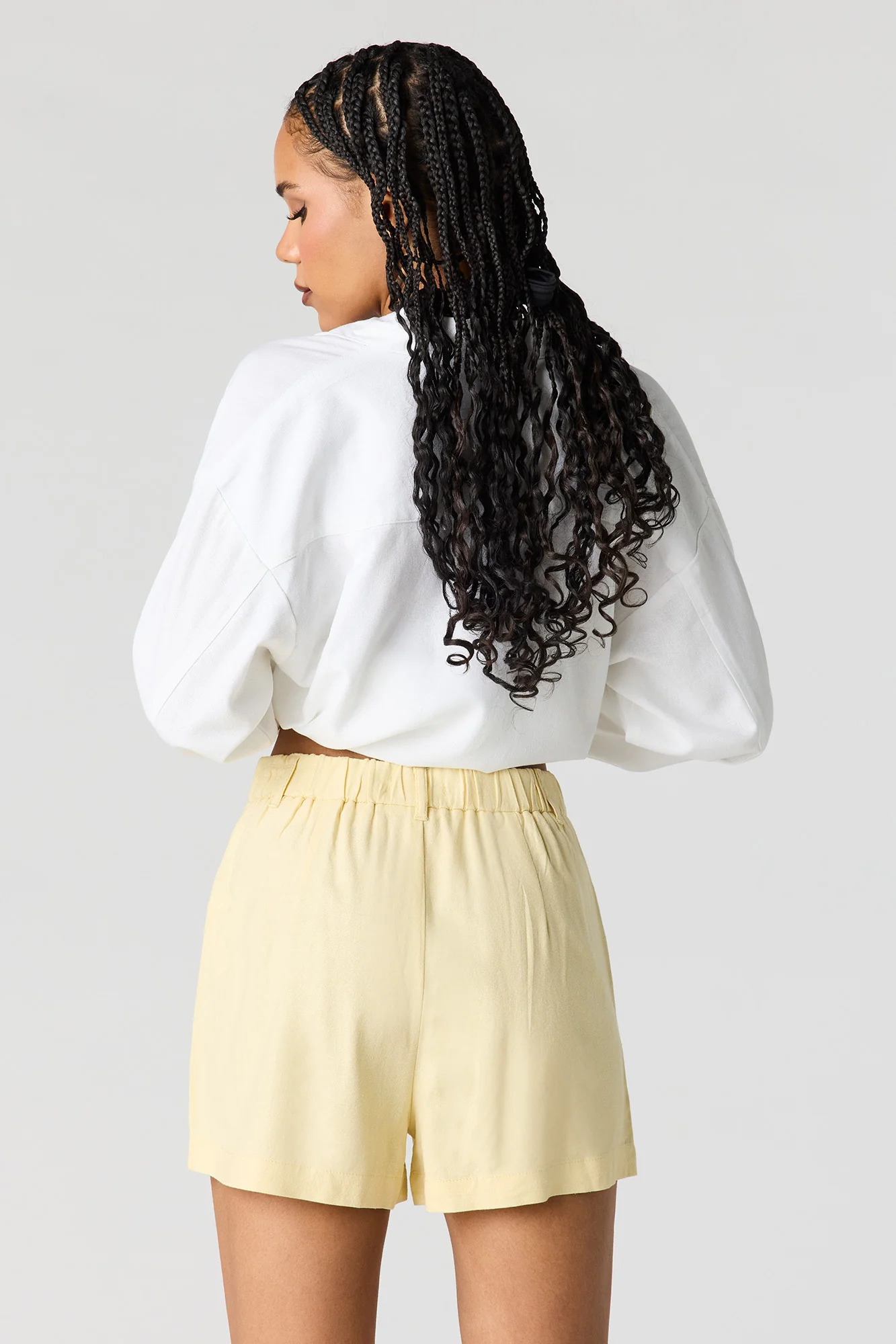 Linen-Blend Tailored Short