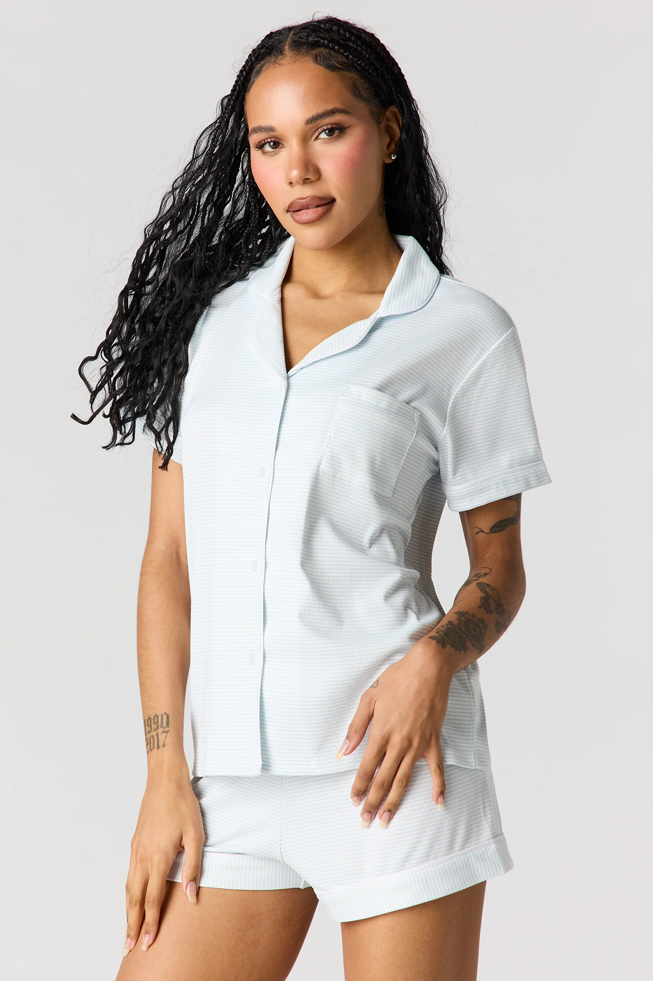 6697-button-up-collared-top-short-pajama-set-1.webp Button-Up Collared Top & Short Pajama Set