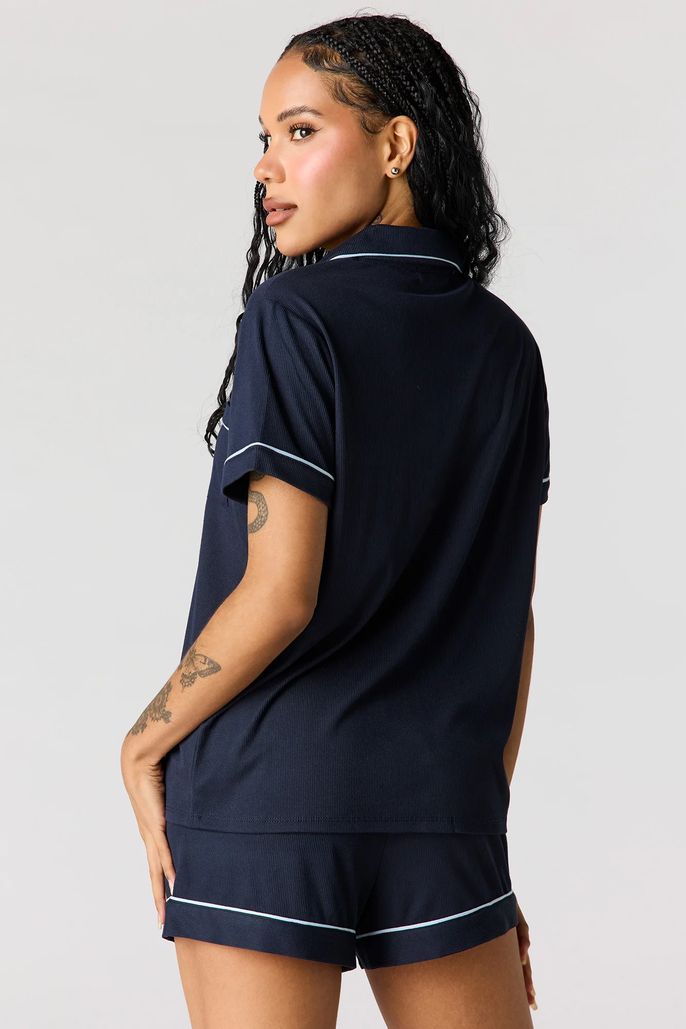 6697-button-up-collared-top-short-pajama-set-14.webp Button-Up Collared Top & Short Pajama Set