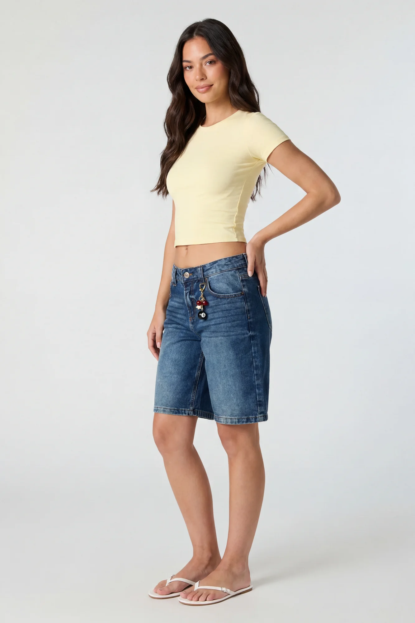 Brooklyn Low Rise Dark Jort 11" with Cherry Keychain
