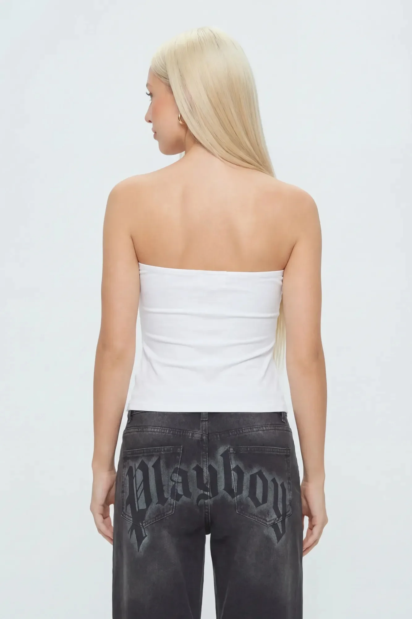 Playboy Contour Rhinestone Cinched Tube Top
