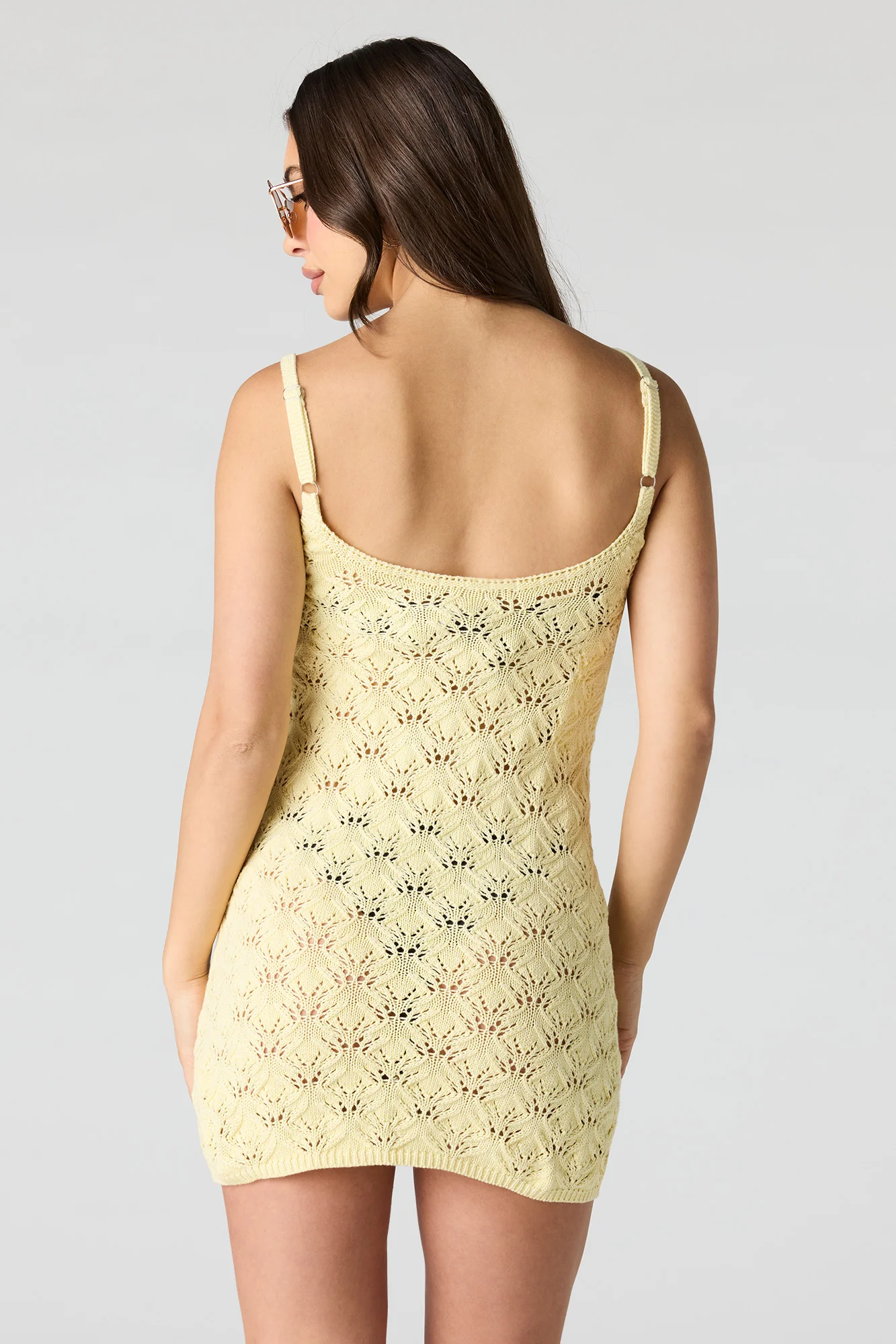 Crochet Scoop Neck Swim Cover Up Dress