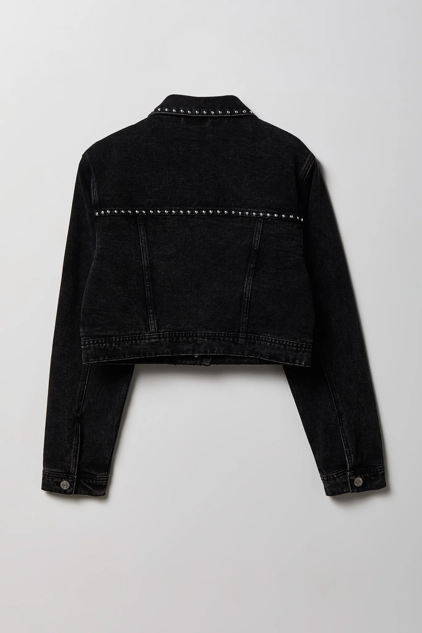 Studded Cropped Denim Jacket