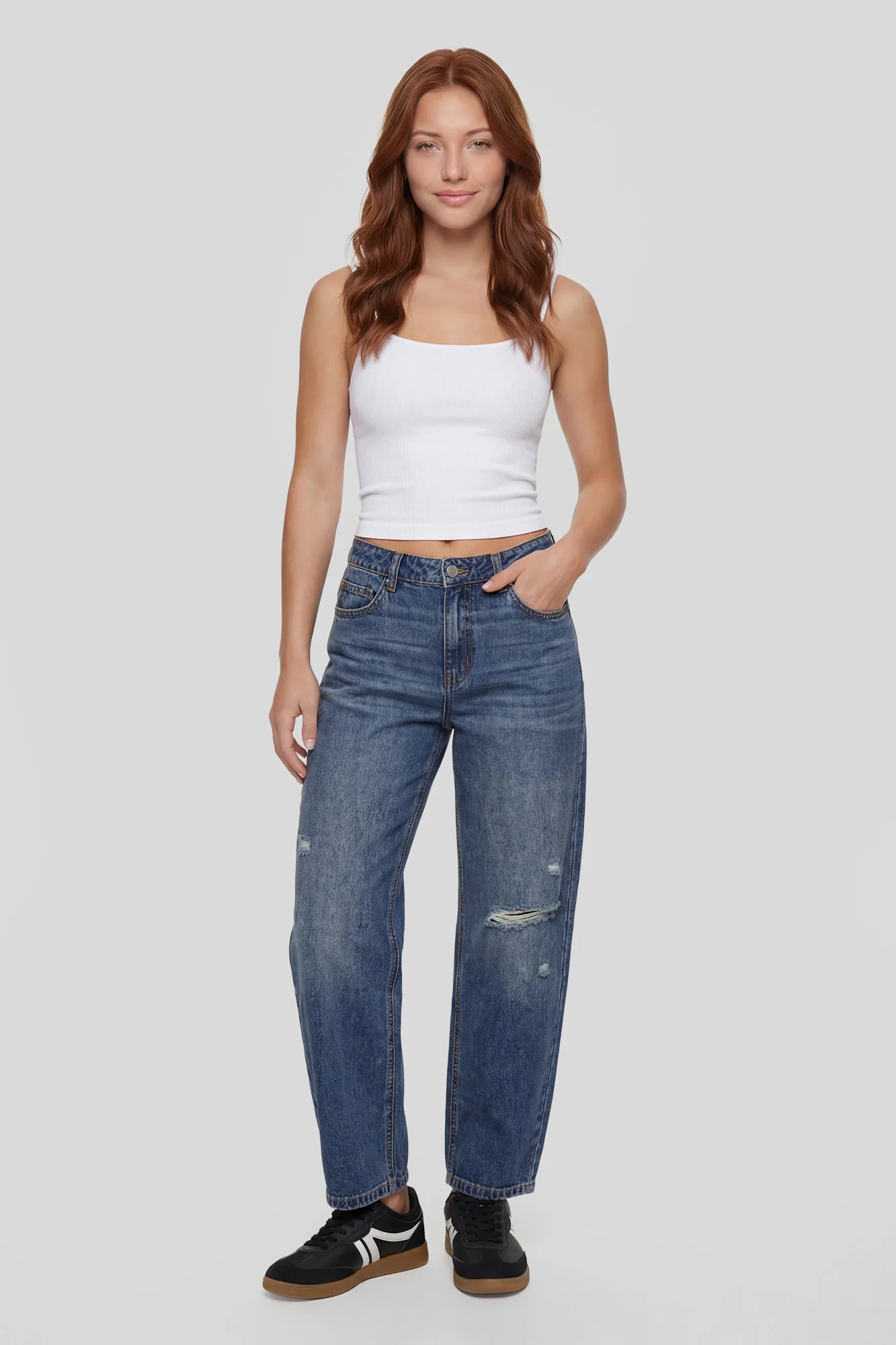 Low Rise Barrel Jean
