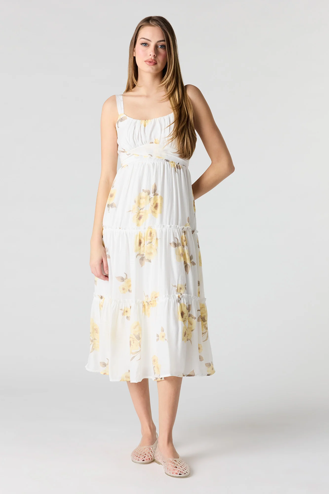 7162-tie-waist-tiered-midi-dress-1.webp Tie Waist Tiered Midi Dress