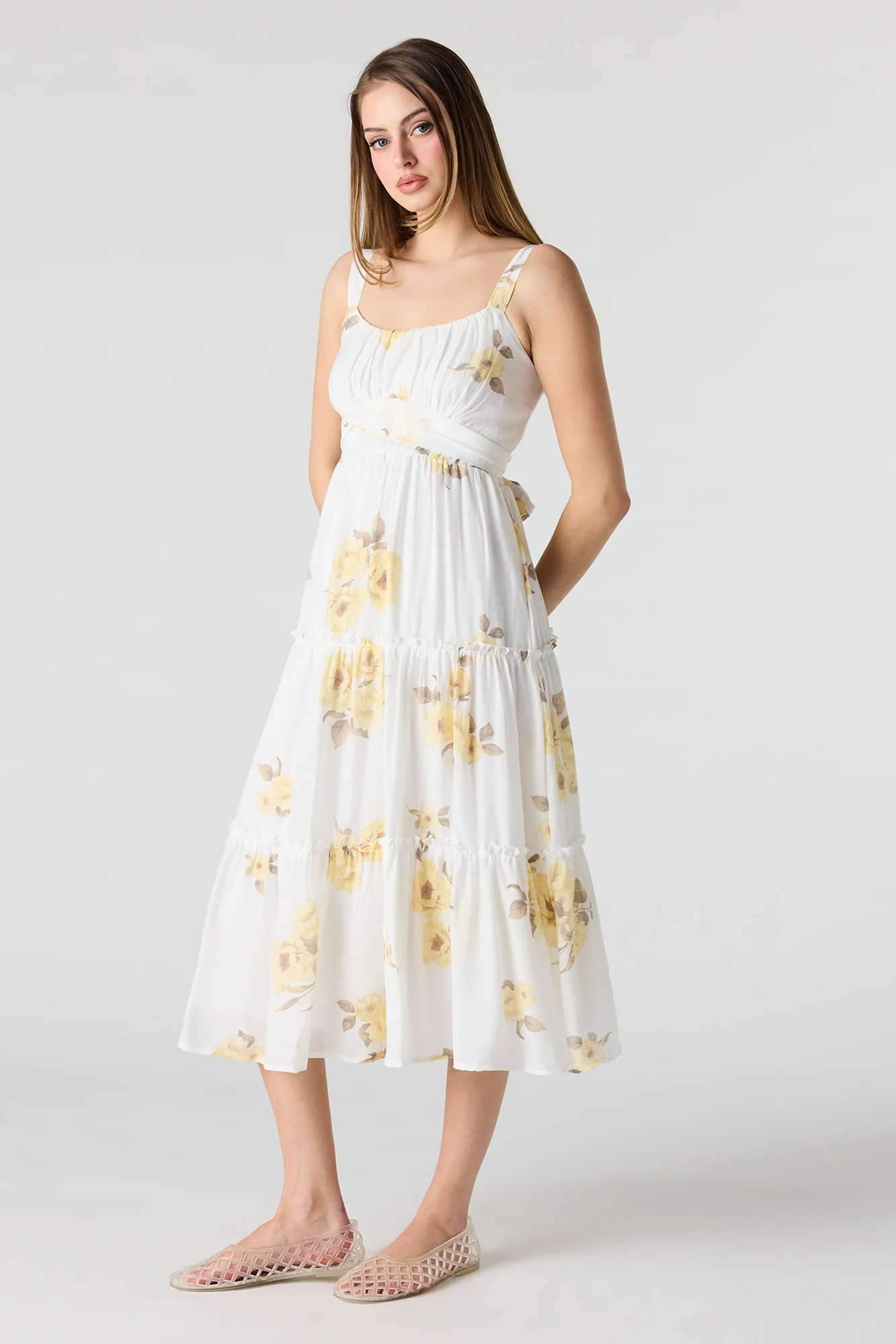 7162-tie-waist-tiered-midi-dress-2.webp Tie Waist Tiered Midi Dress