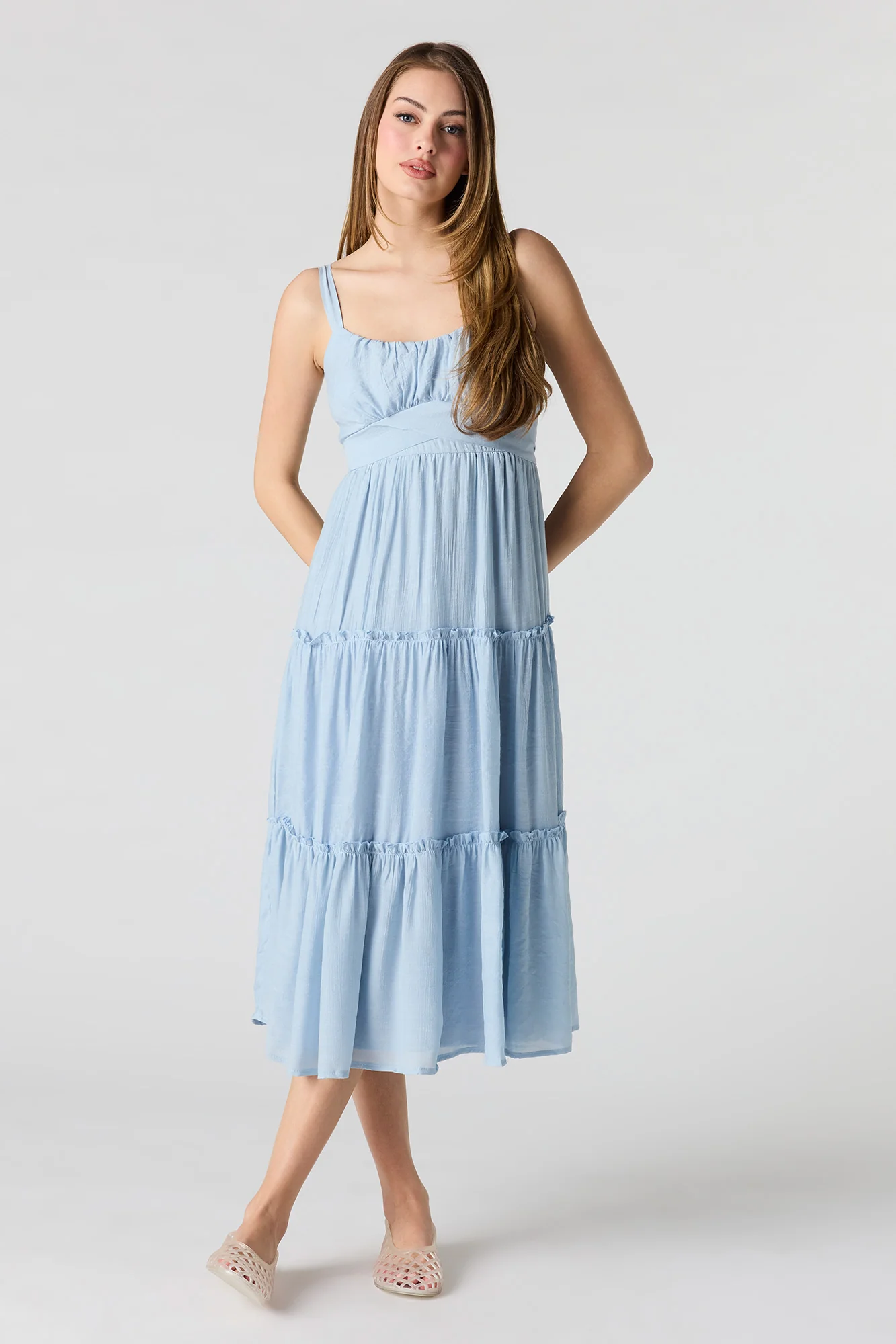 7162-tie-waist-tiered-midi-dress-7.webp Tie Waist Tiered Midi Dress