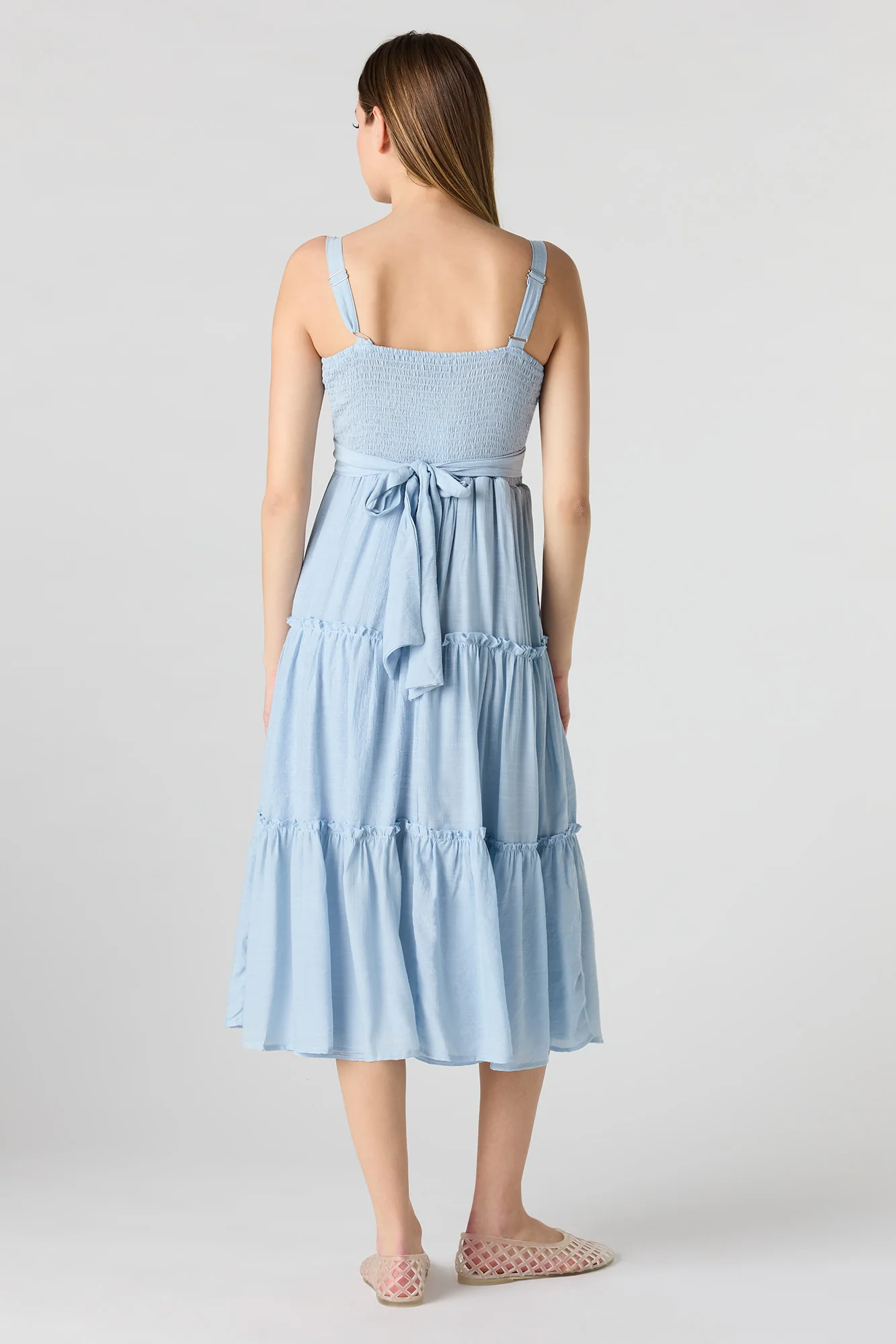 7162-tie-waist-tiered-midi-dress-9.webp Tie Waist Tiered Midi Dress