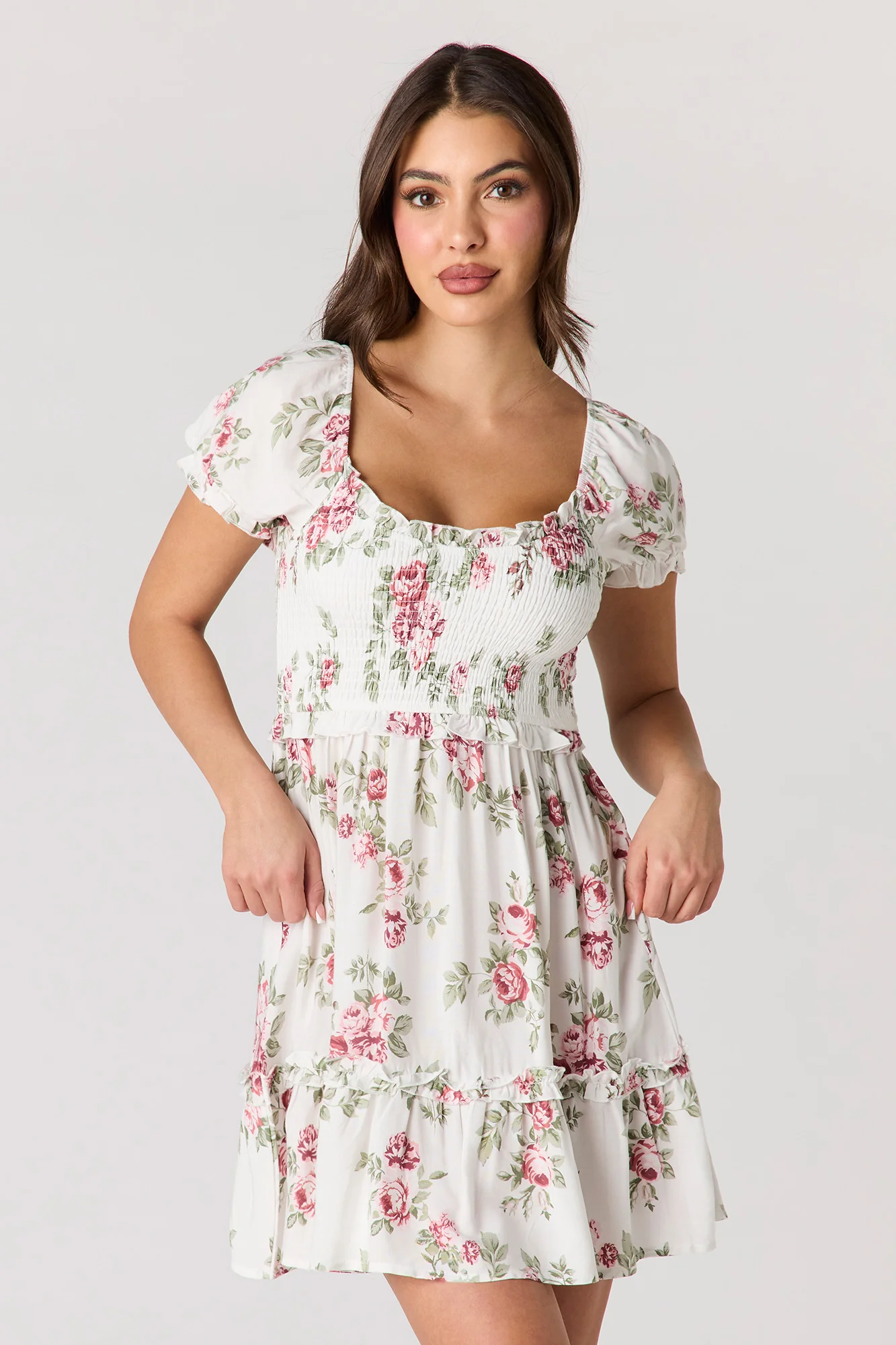 Floral Smocked Mini Dress