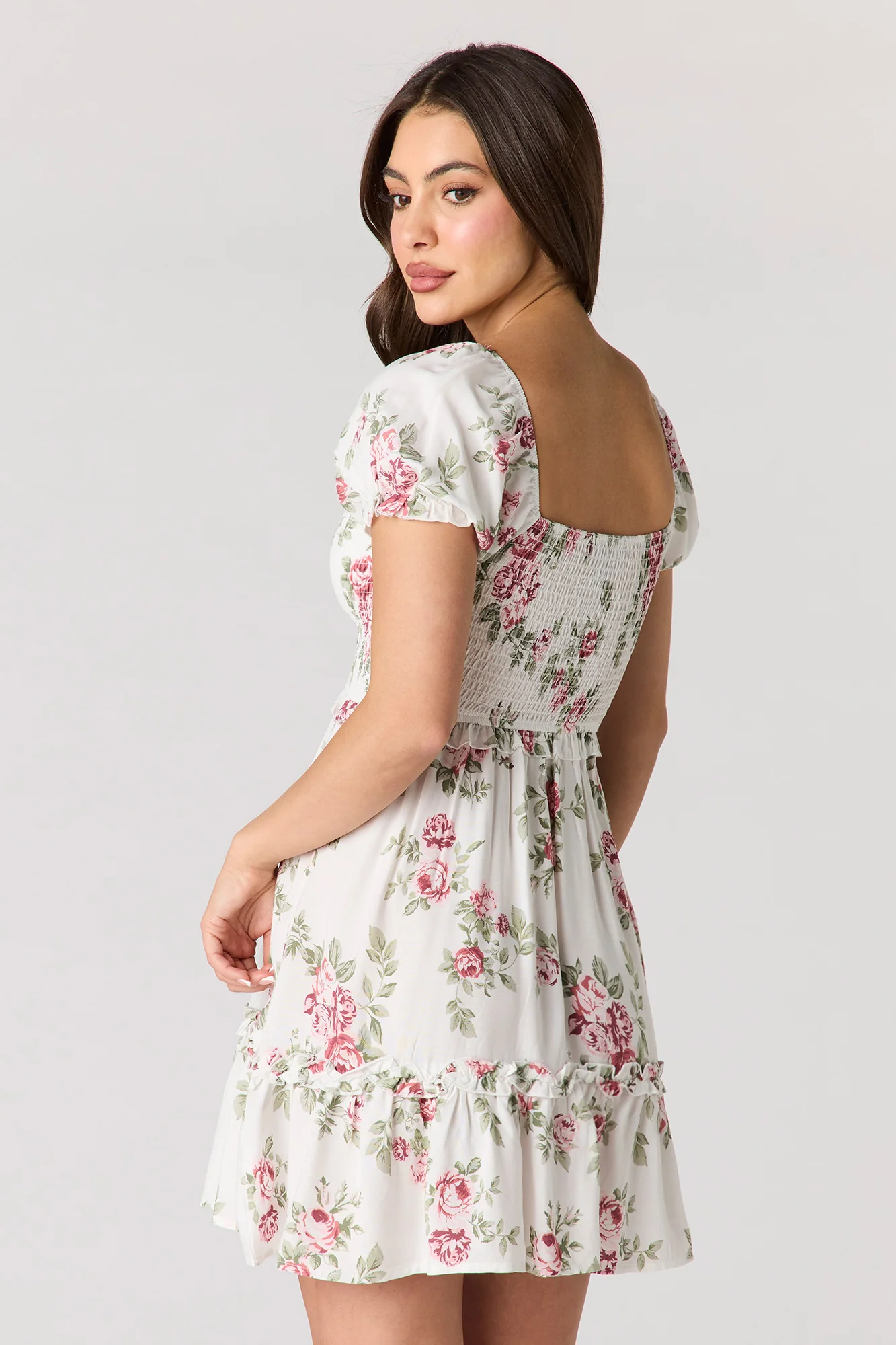 Floral Smocked Mini Dress