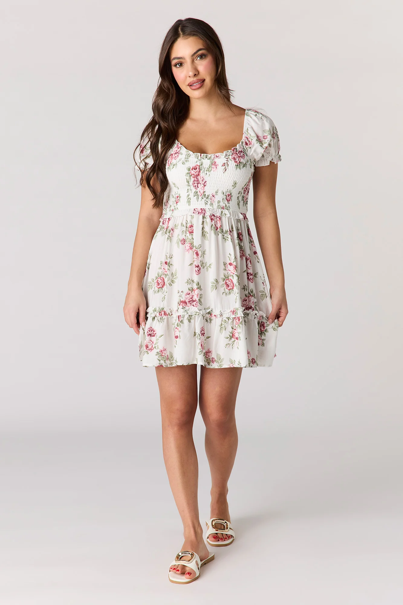 Floral Smocked Mini Dress
