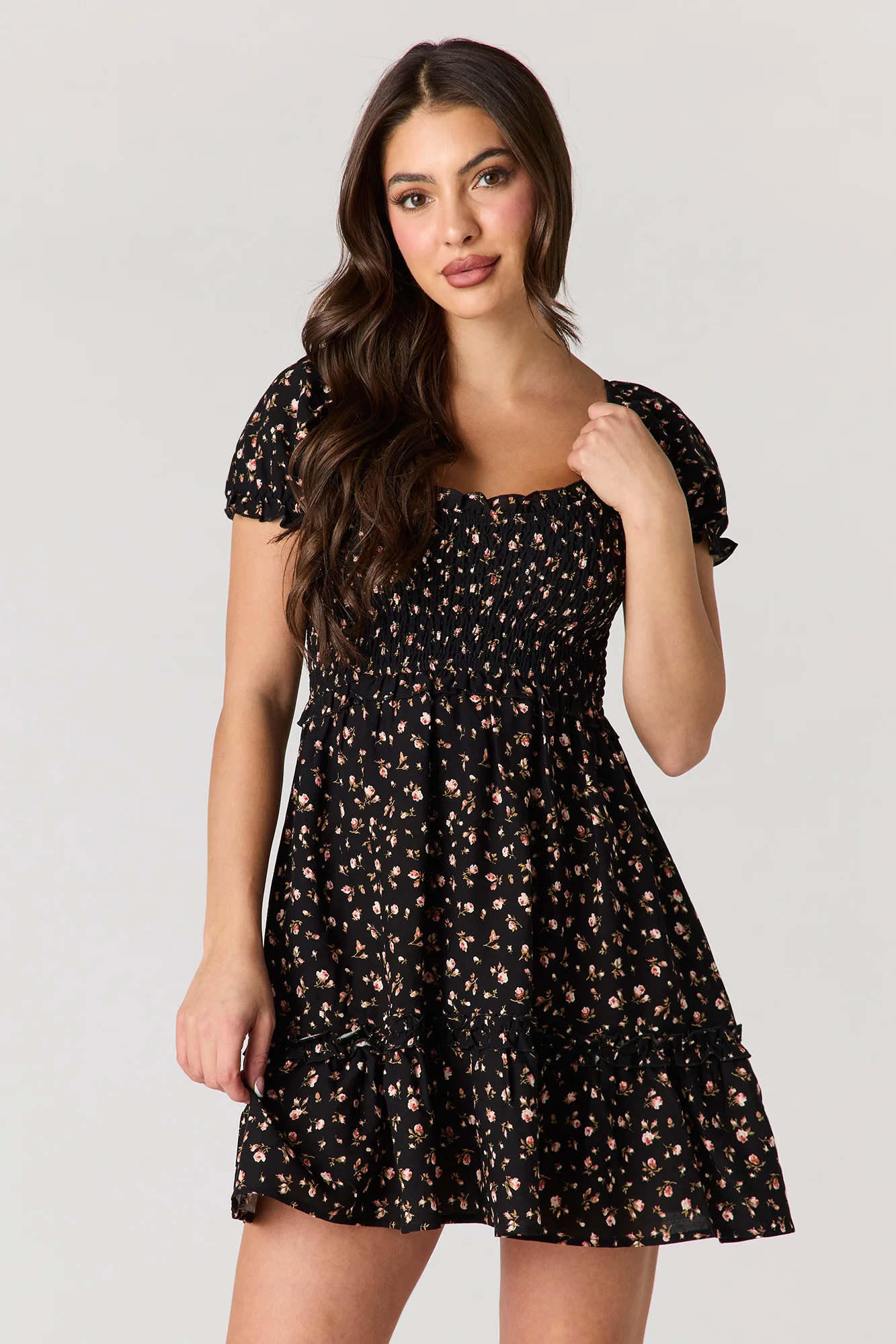 Floral Smocked Mini Dress
