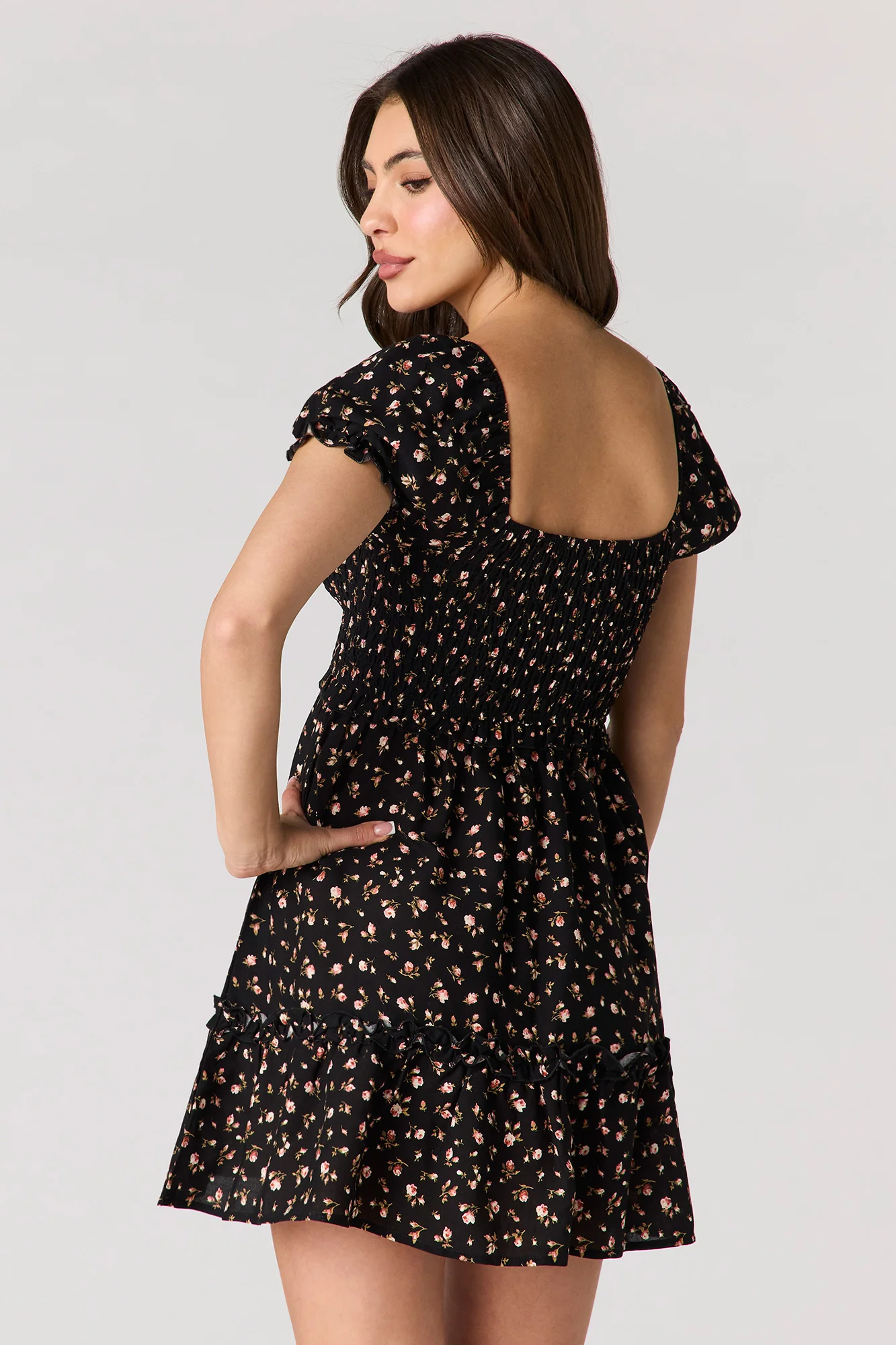 Floral Smocked Mini Dress