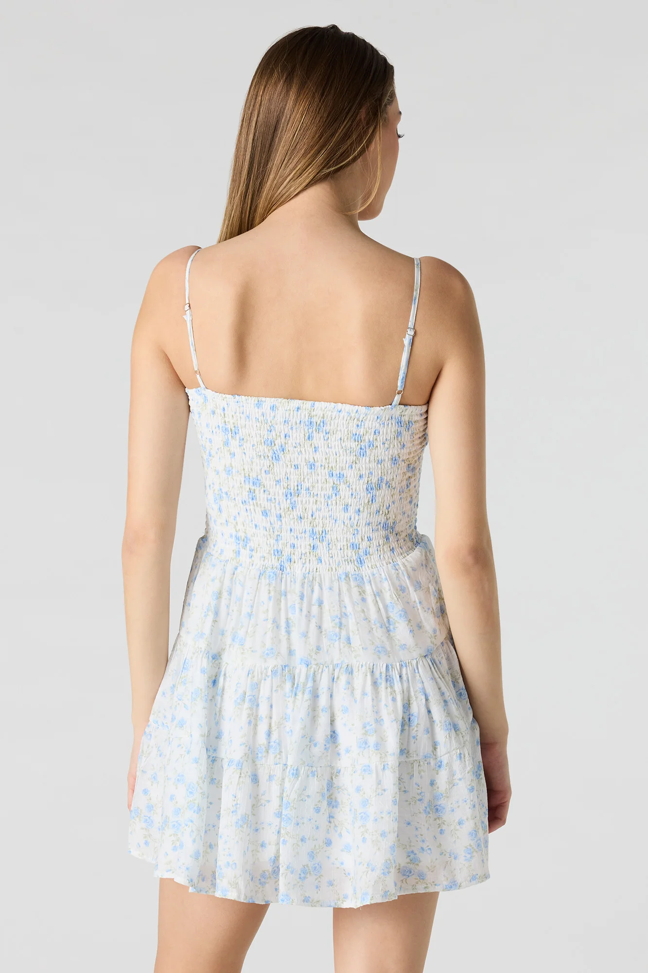 Smocked Tiered Mini Dress