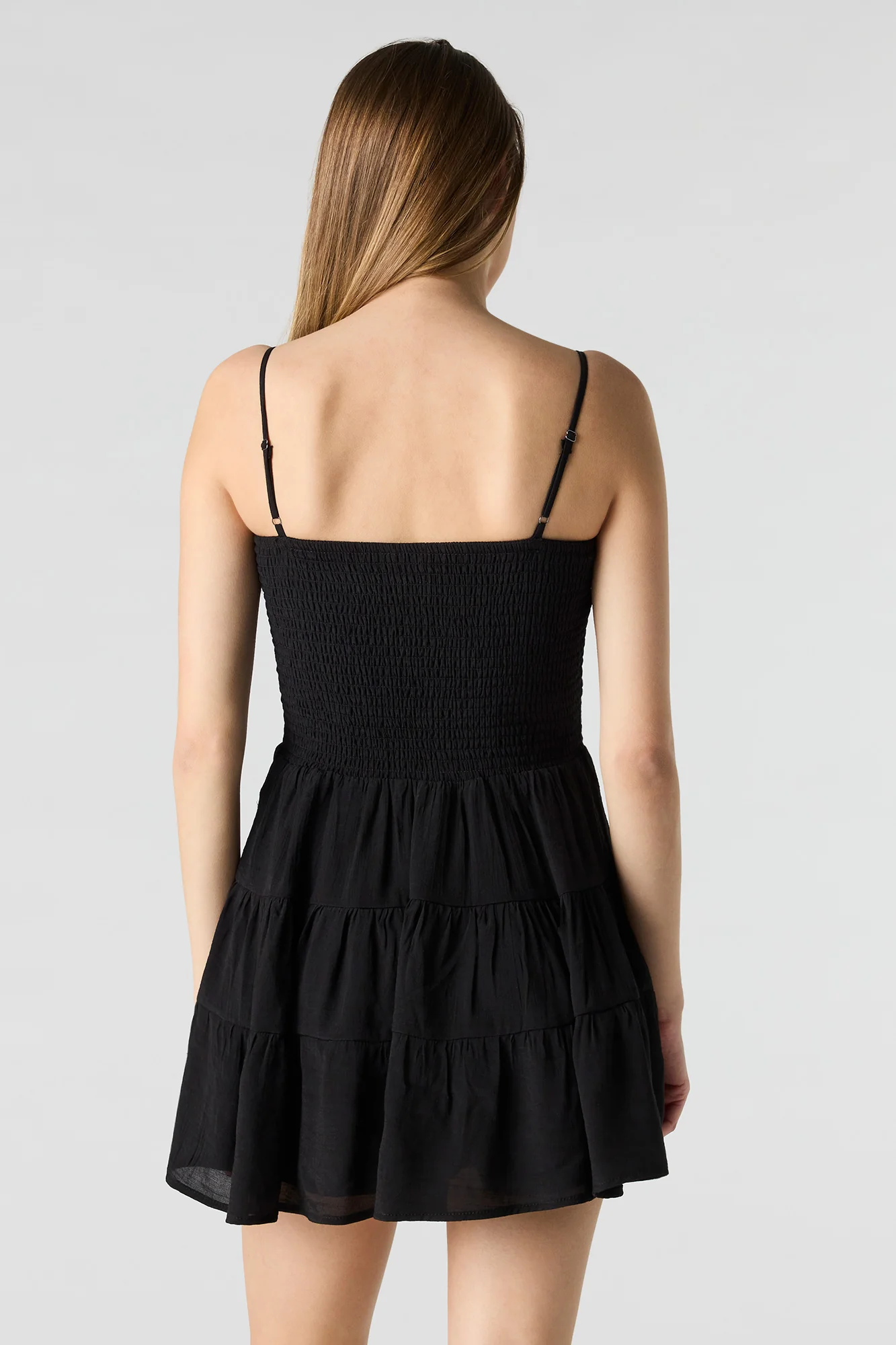 Smocked Tiered Mini Dress
