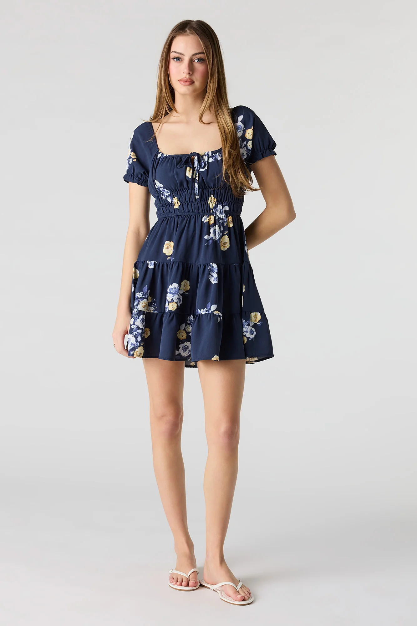 7347-short-puff-sleeve-tiered-mini-dress-3.webp Short Puff Sleeve Tiered Mini Dress