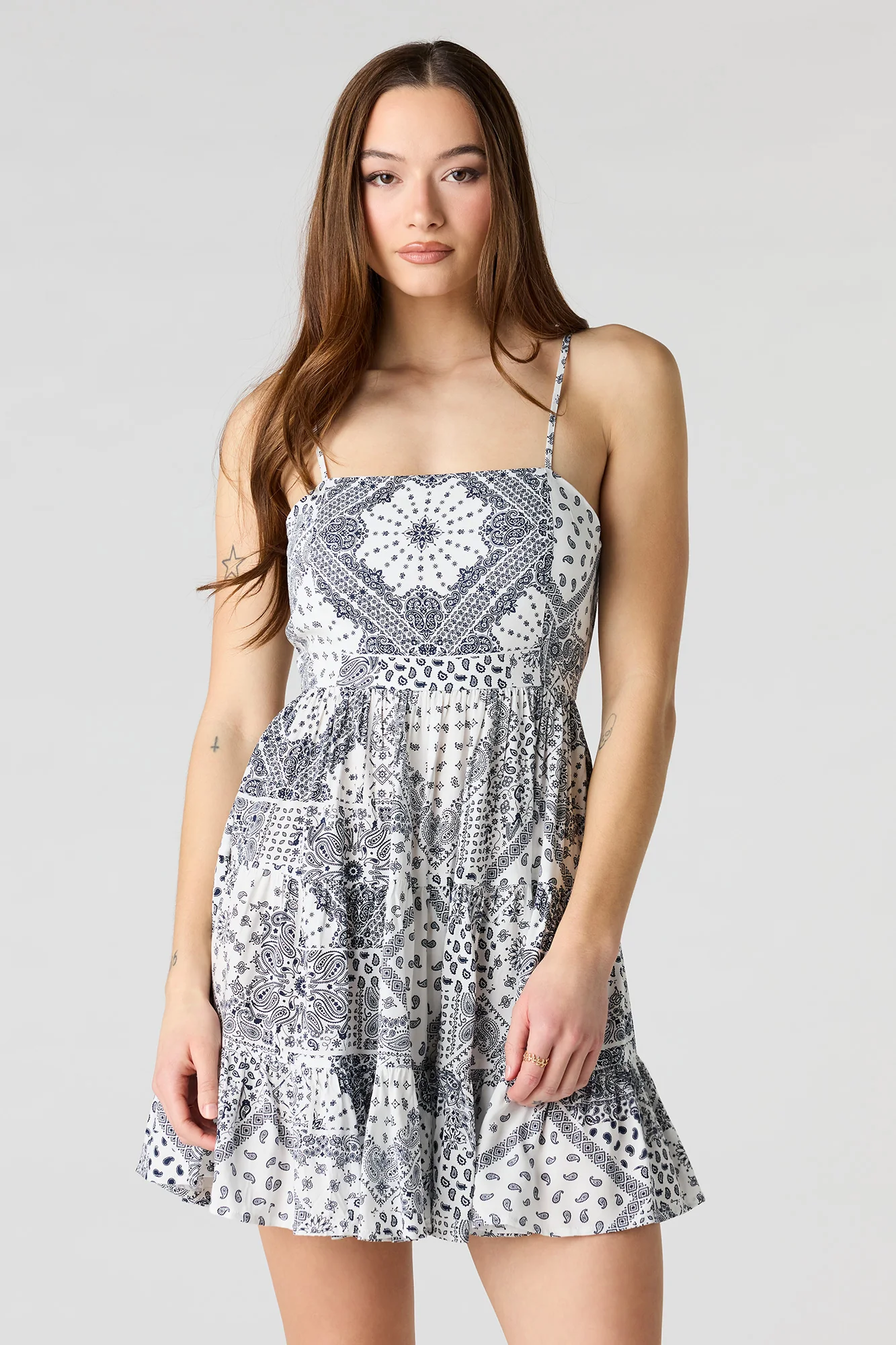Floral Printed Tiered Mini Dress