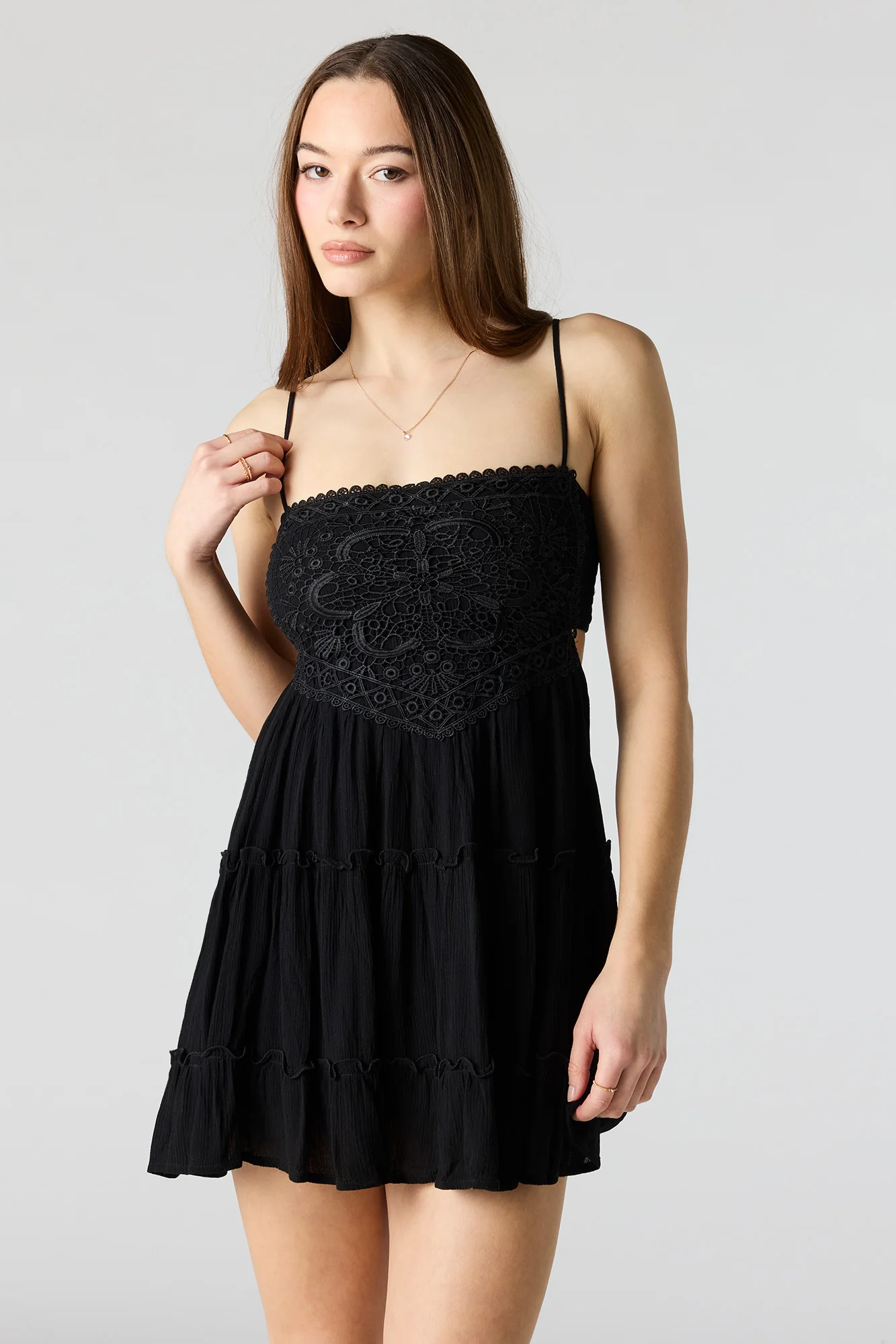 7393-lace-tiered-mini-dress-7.webp Lace Tiered Mini Dress