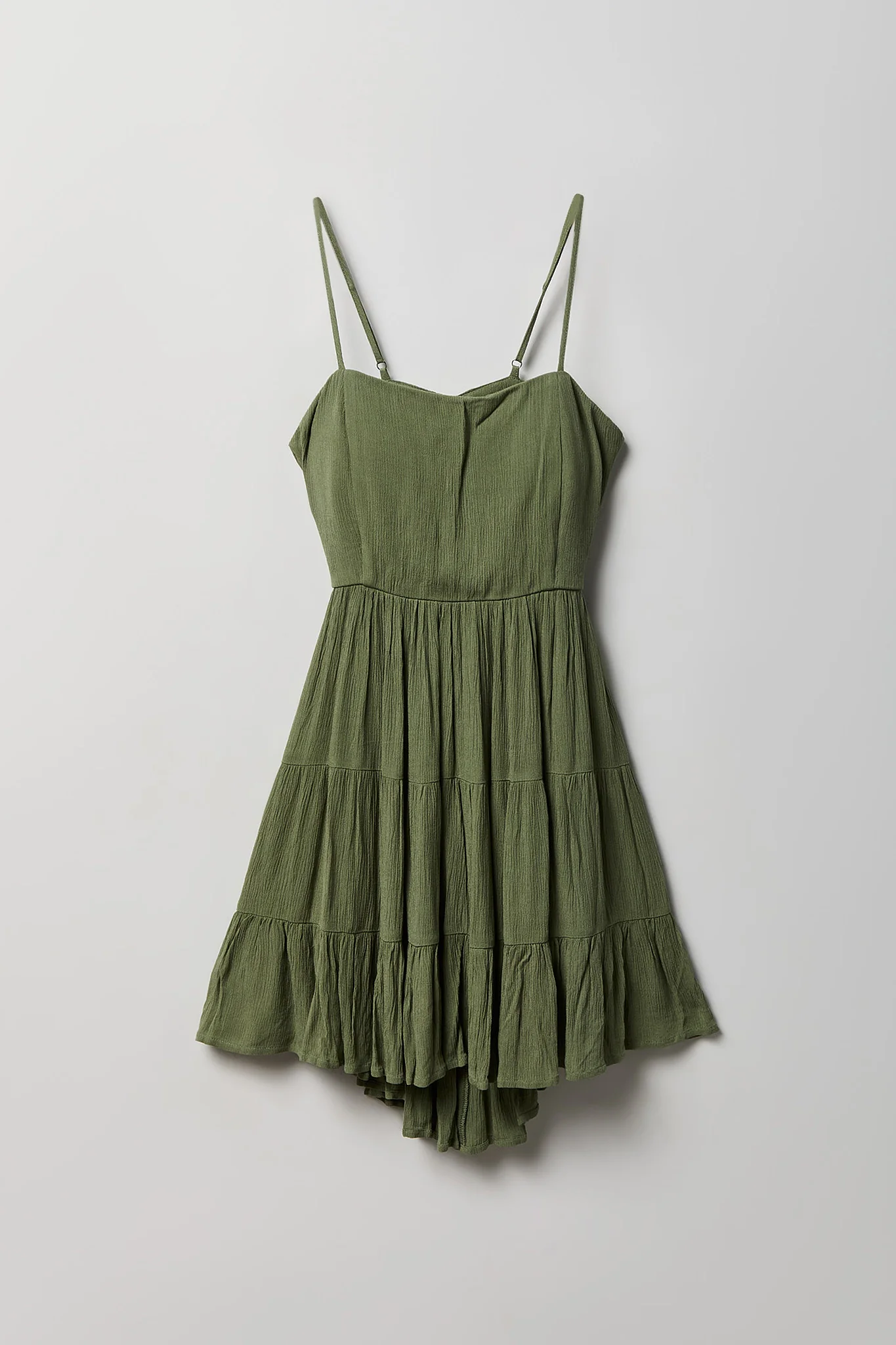 Braless Tie Back Tiered Mini Dress