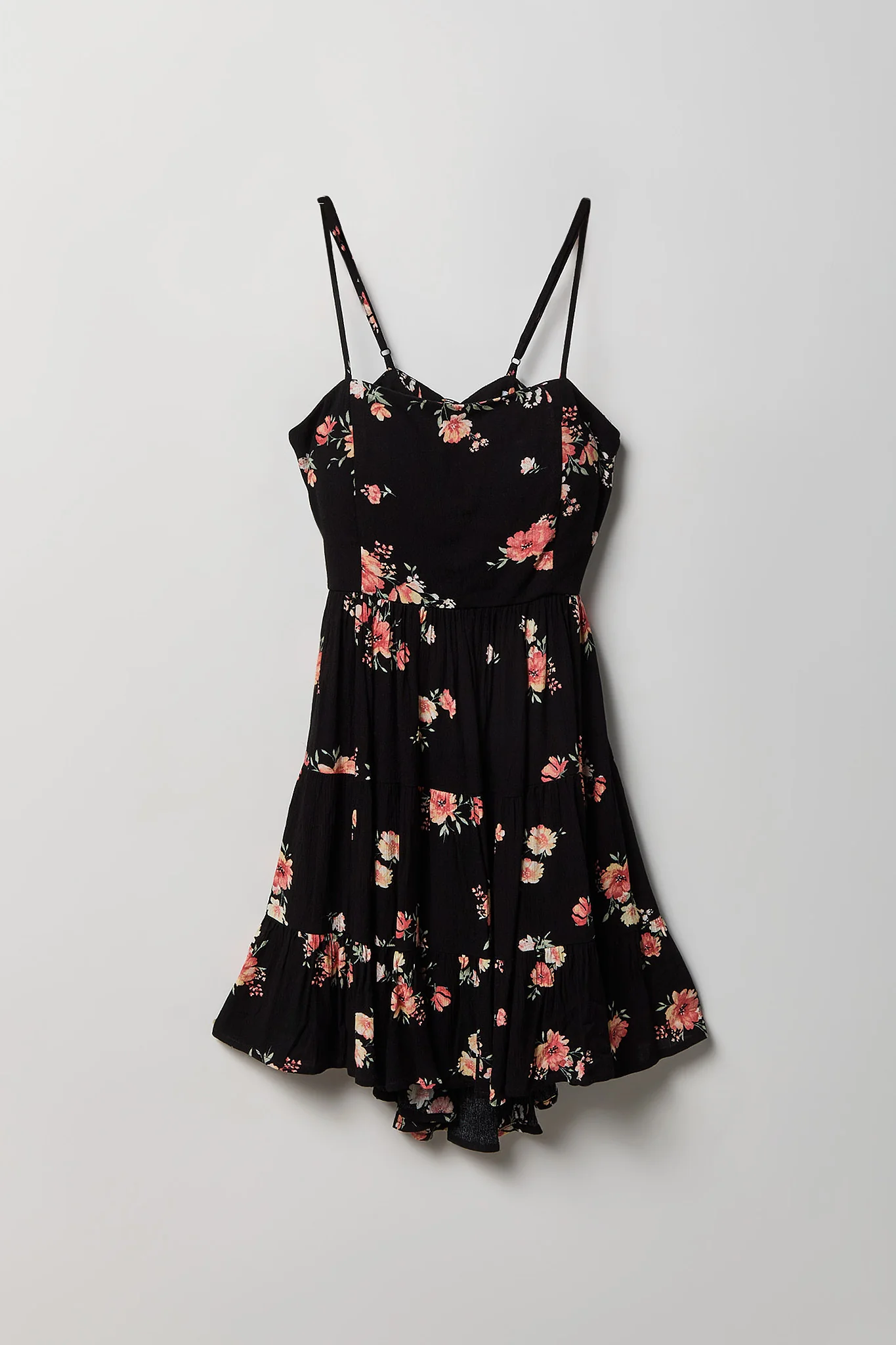 Braless Tie Back Tiered Mini Dress