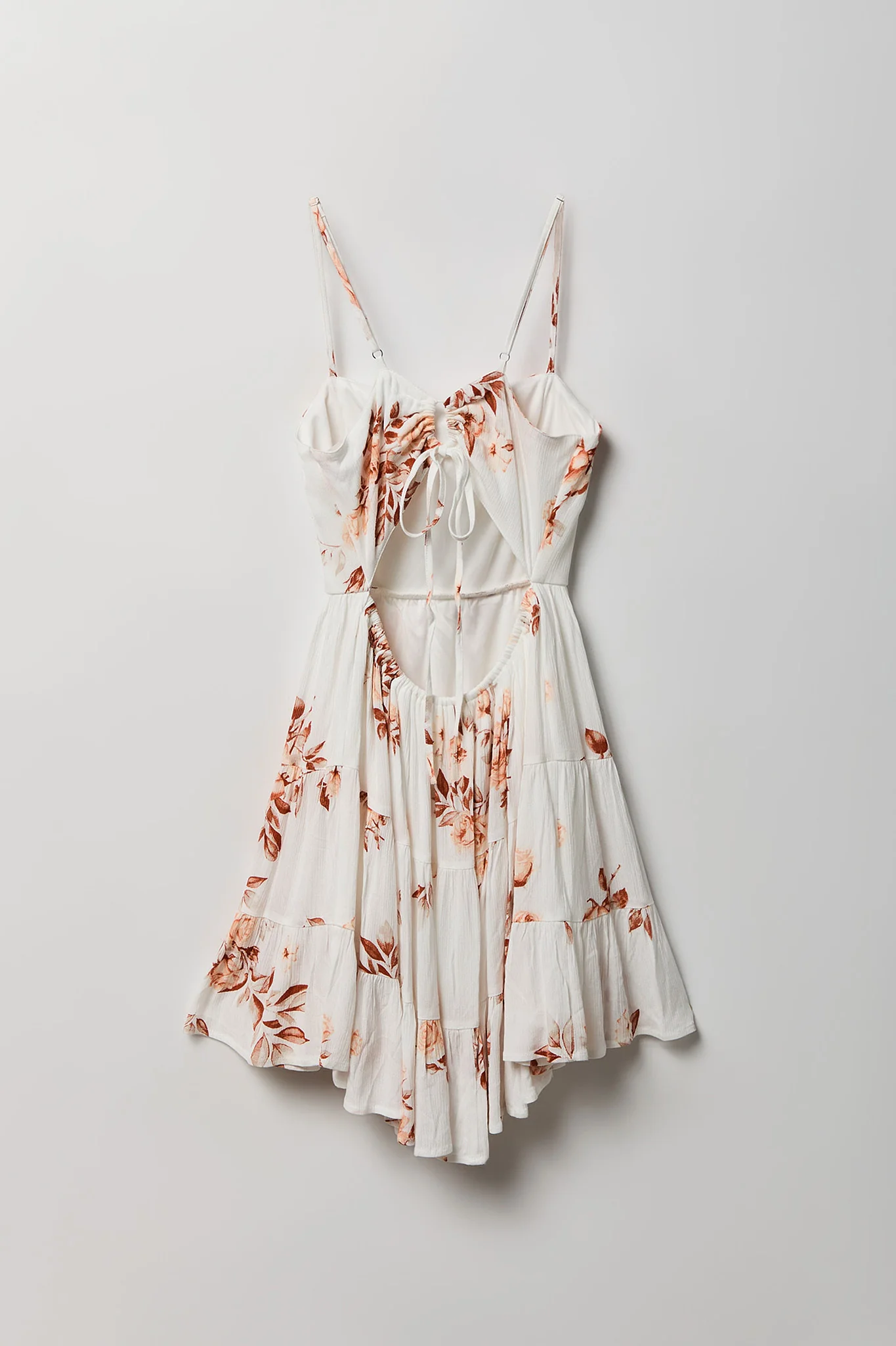 Braless Tie Back Tiered Mini Dress