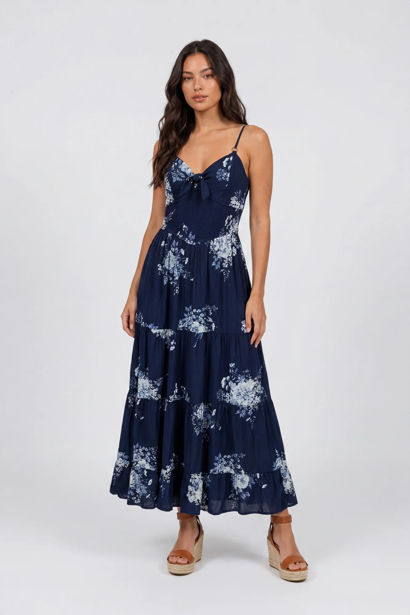 7506-bow-cinched-waist-tiered-maxi-dress-1.webp Bow Cinched Waist Tiered Maxi Dress